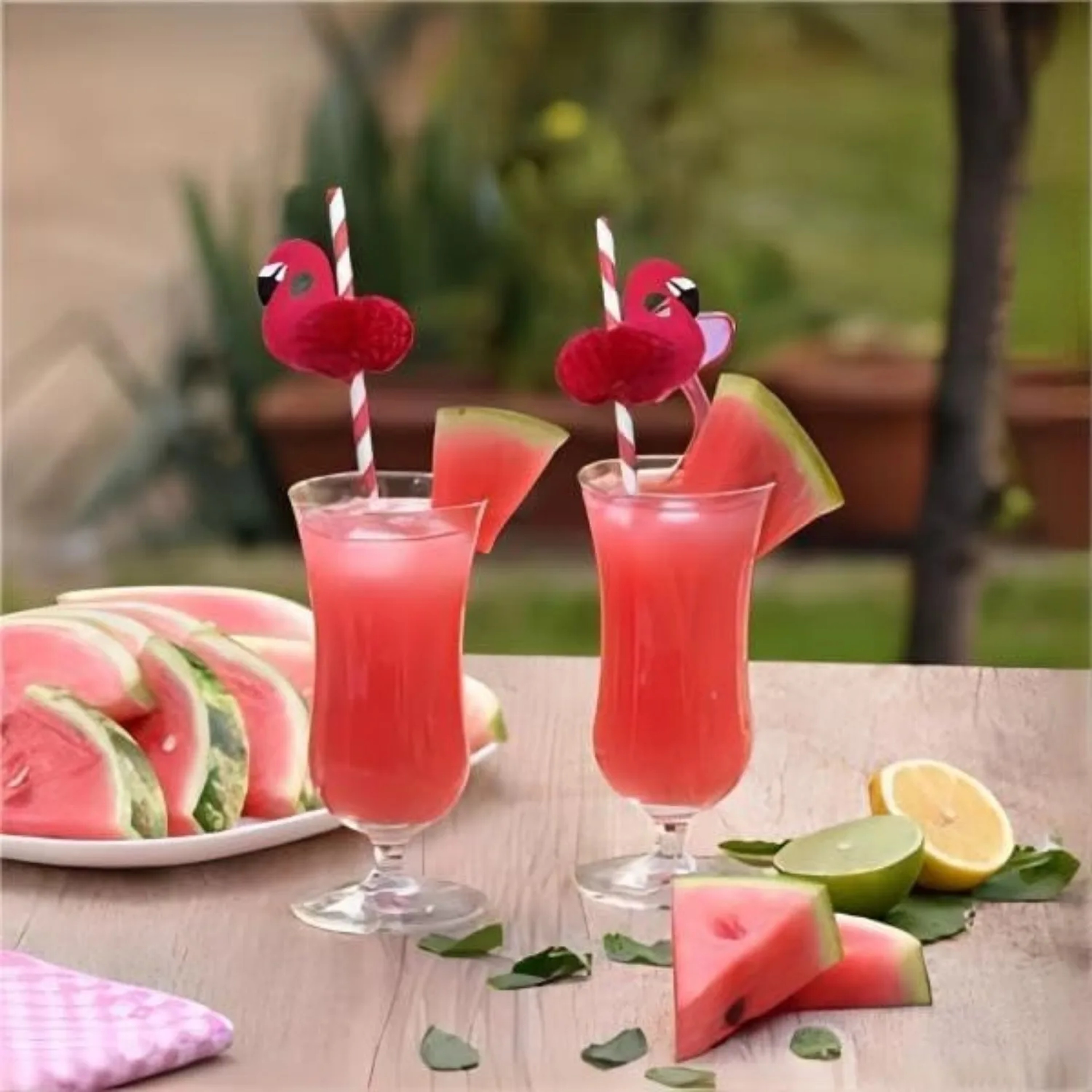 Tropical Flamingo Biodegradable Party Straws for Summer Drinks – view 6