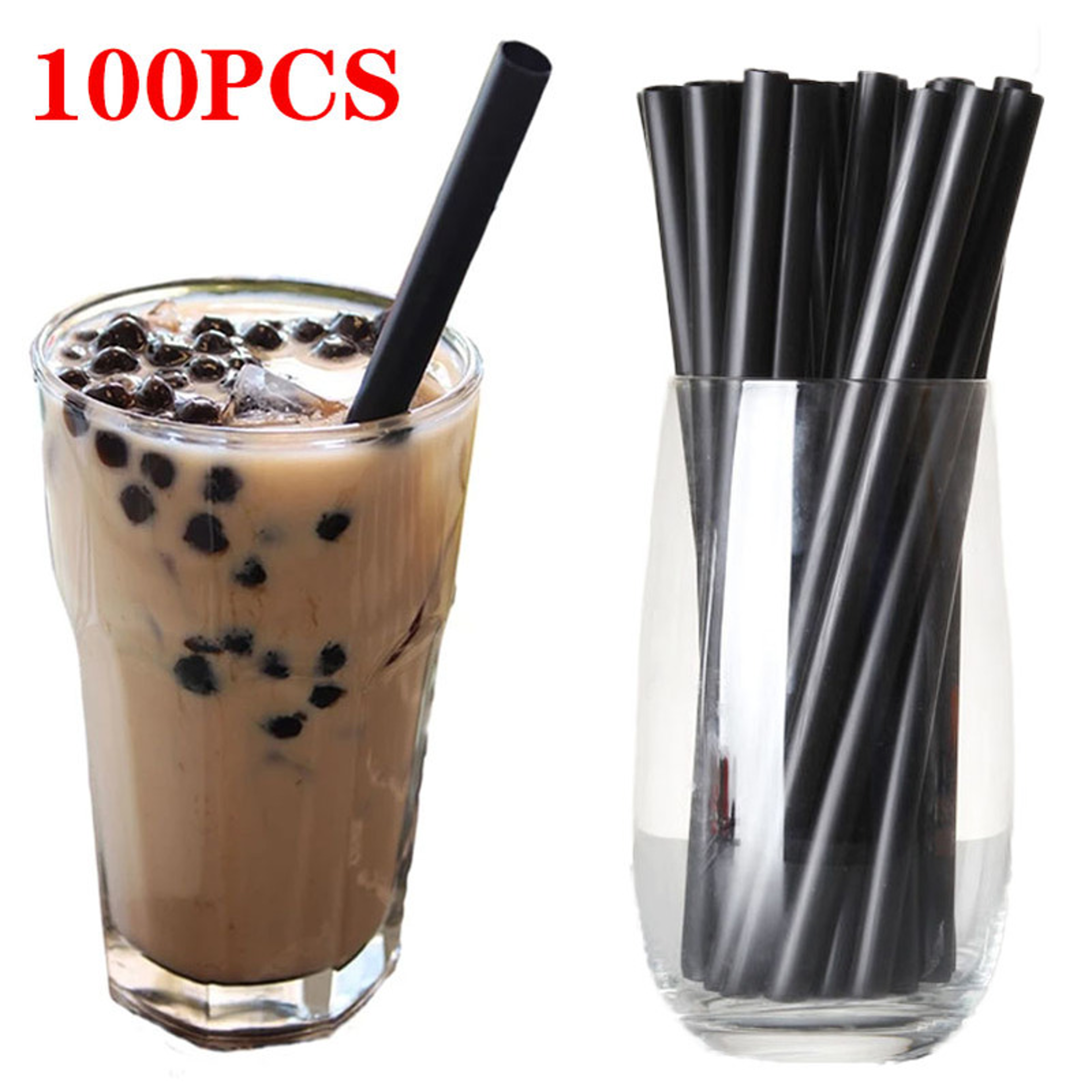 Premium Multicolor Disposable Wide Milkshake  Bubble Tea Straws 0