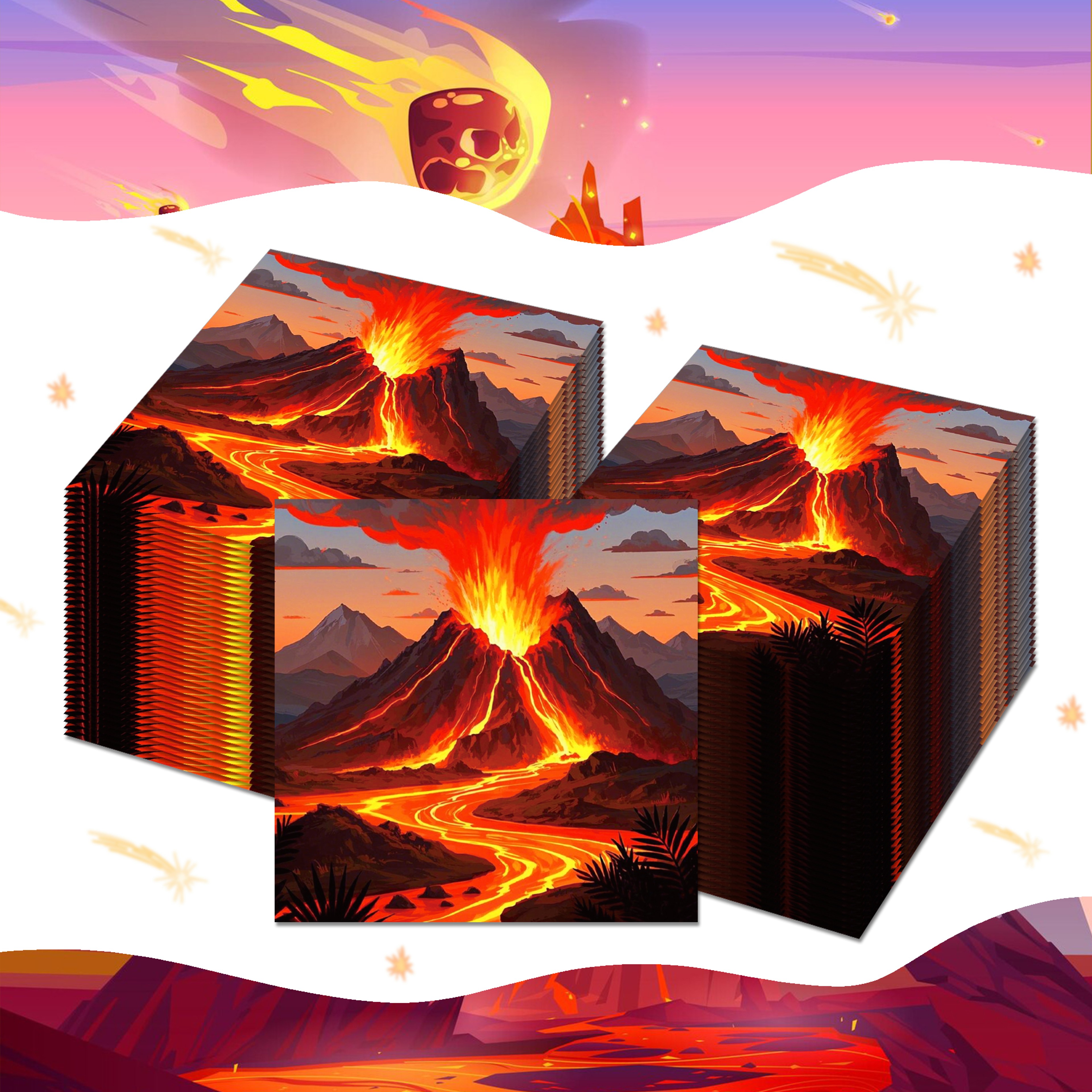 Volcanic Print Party Napkins Pack Square Disposable Table Napkins – view 5