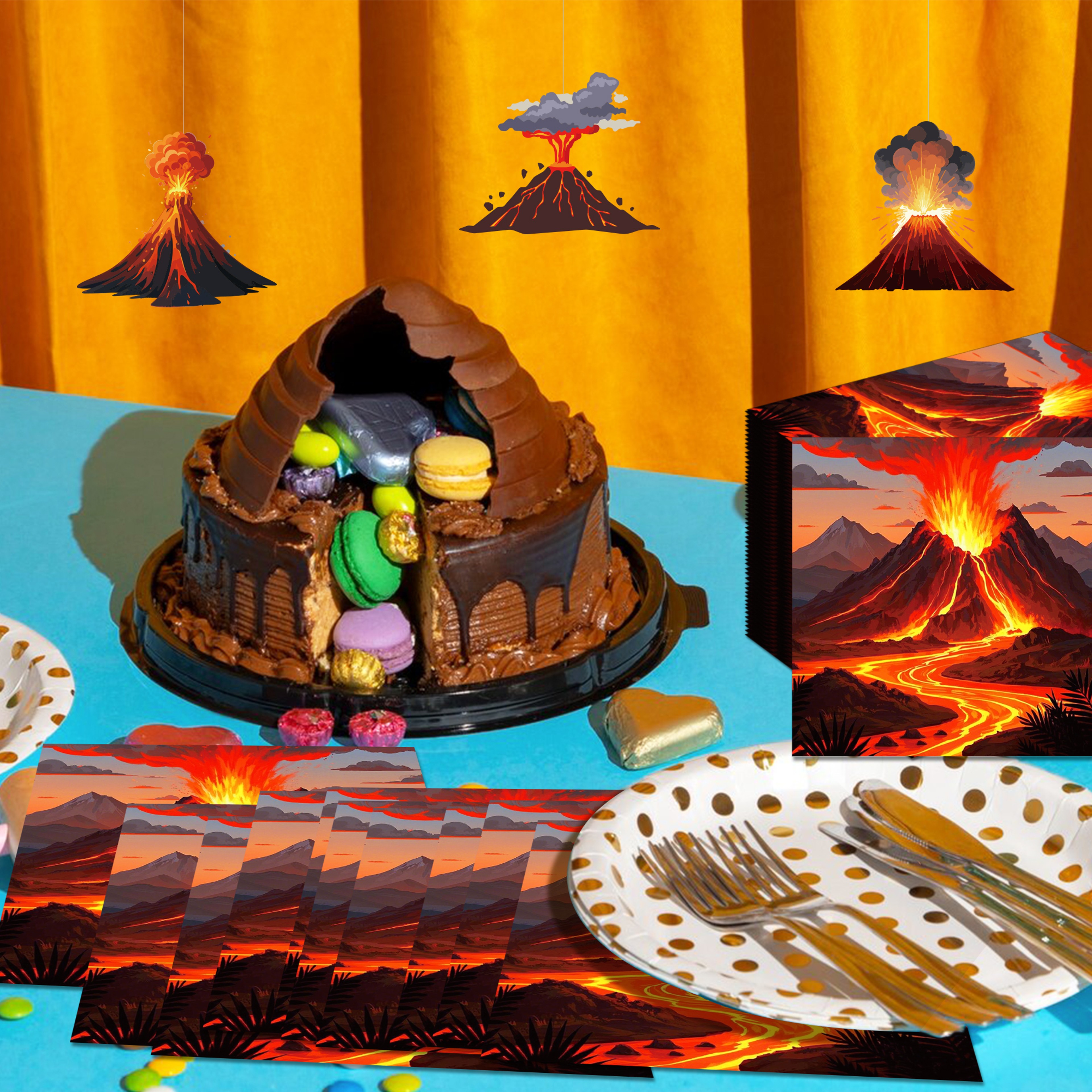 Volcanic Print Party Napkins Pack Square Disposable Table Napkins – view 6