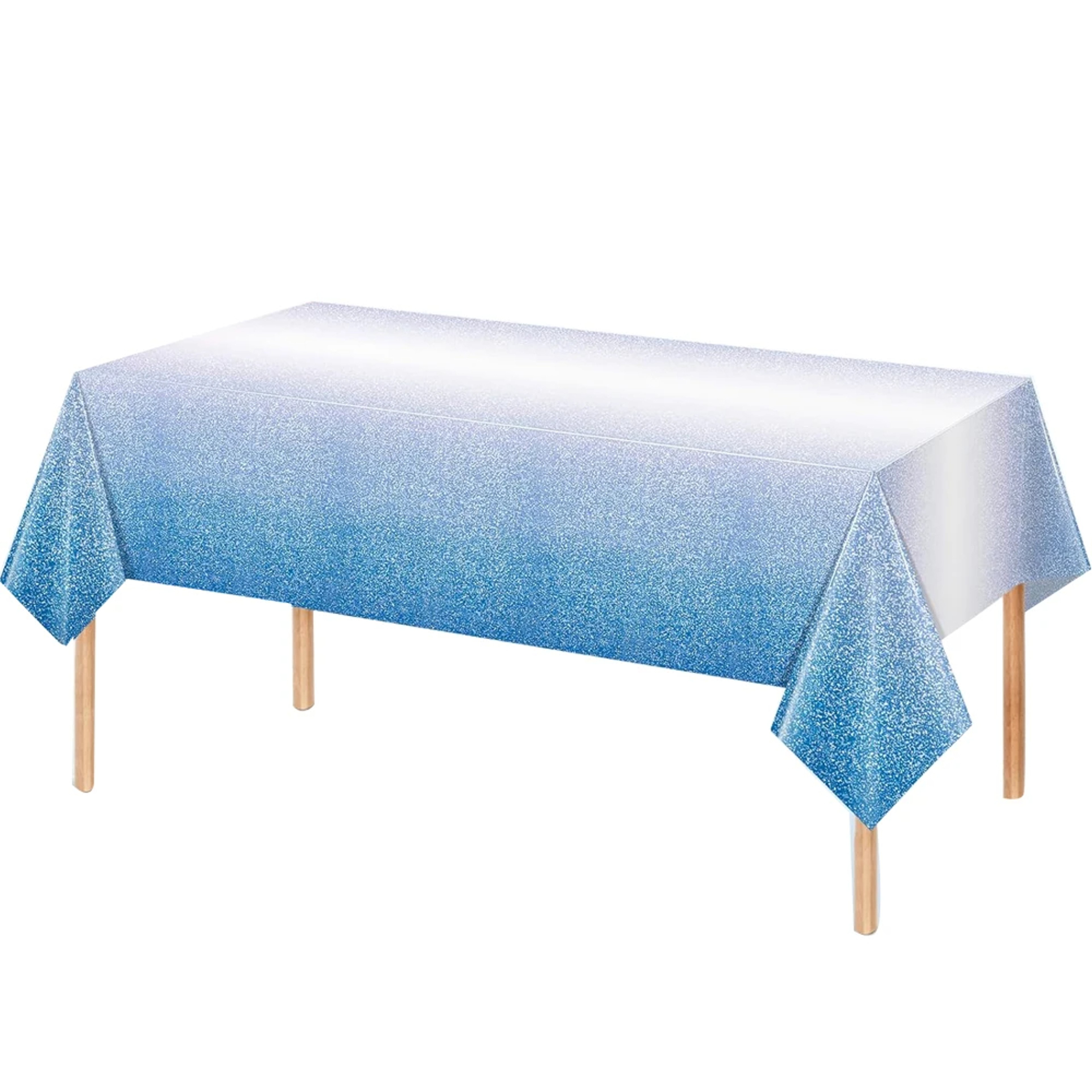 Royal Blue Glitter Ombre Rectangle Party Tablecloth Elegant Event & Wedding Table Cover – view 4