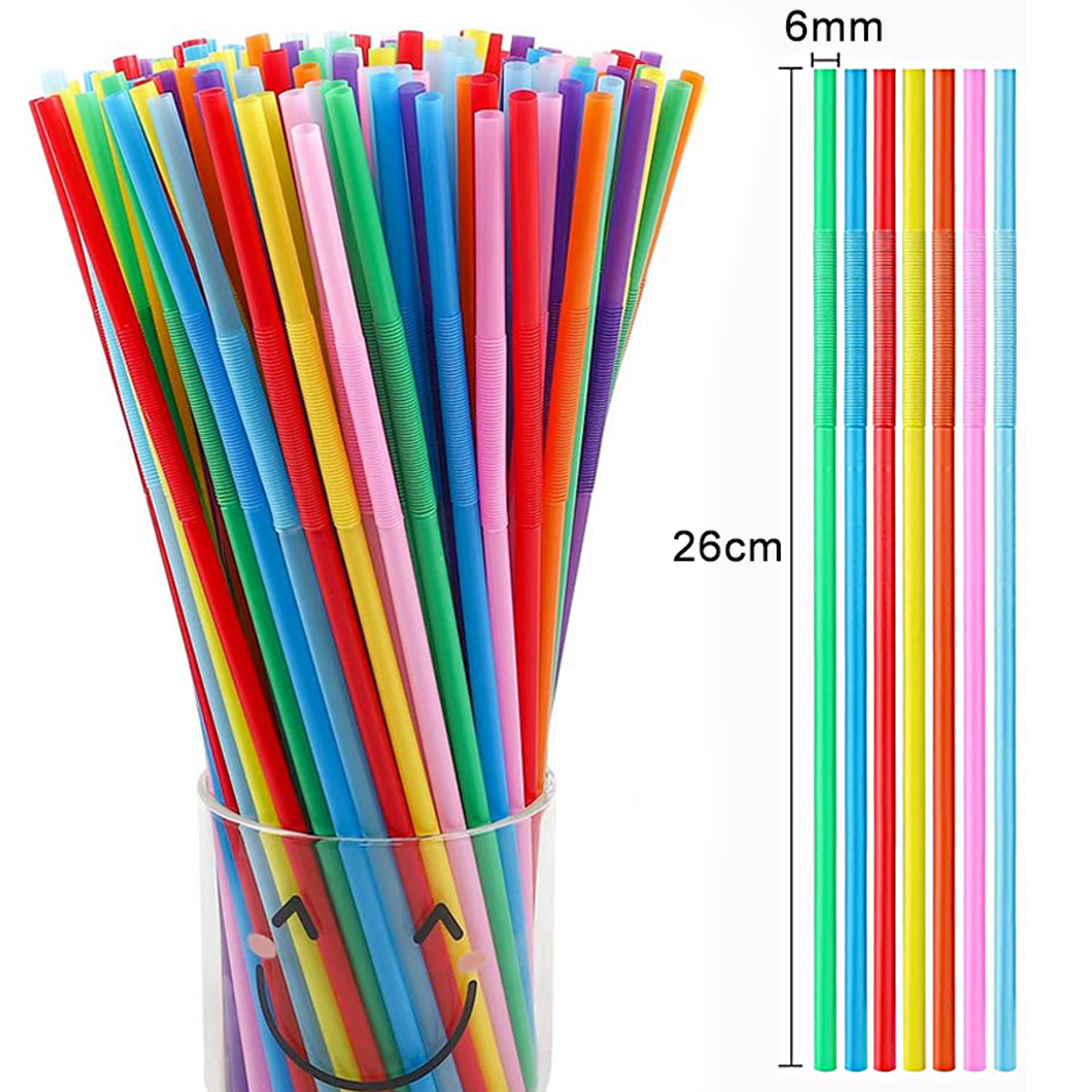 Colorful Flexible Drinking Straws Long Disposable Plastic Straws for Drinks & Events – view 6
