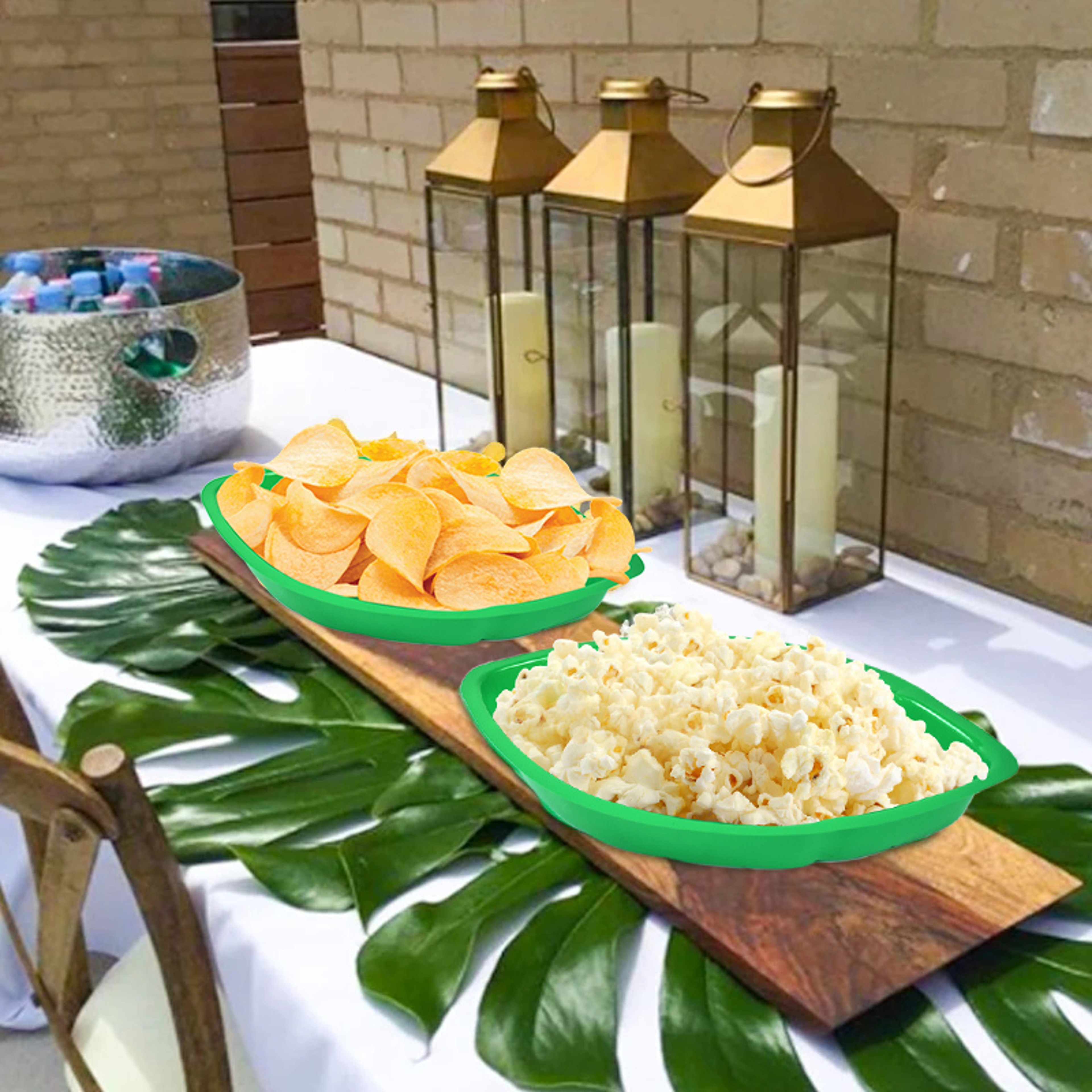 Green Palm Leaf Serving Trays Eco Friendly Party Plates – view 5