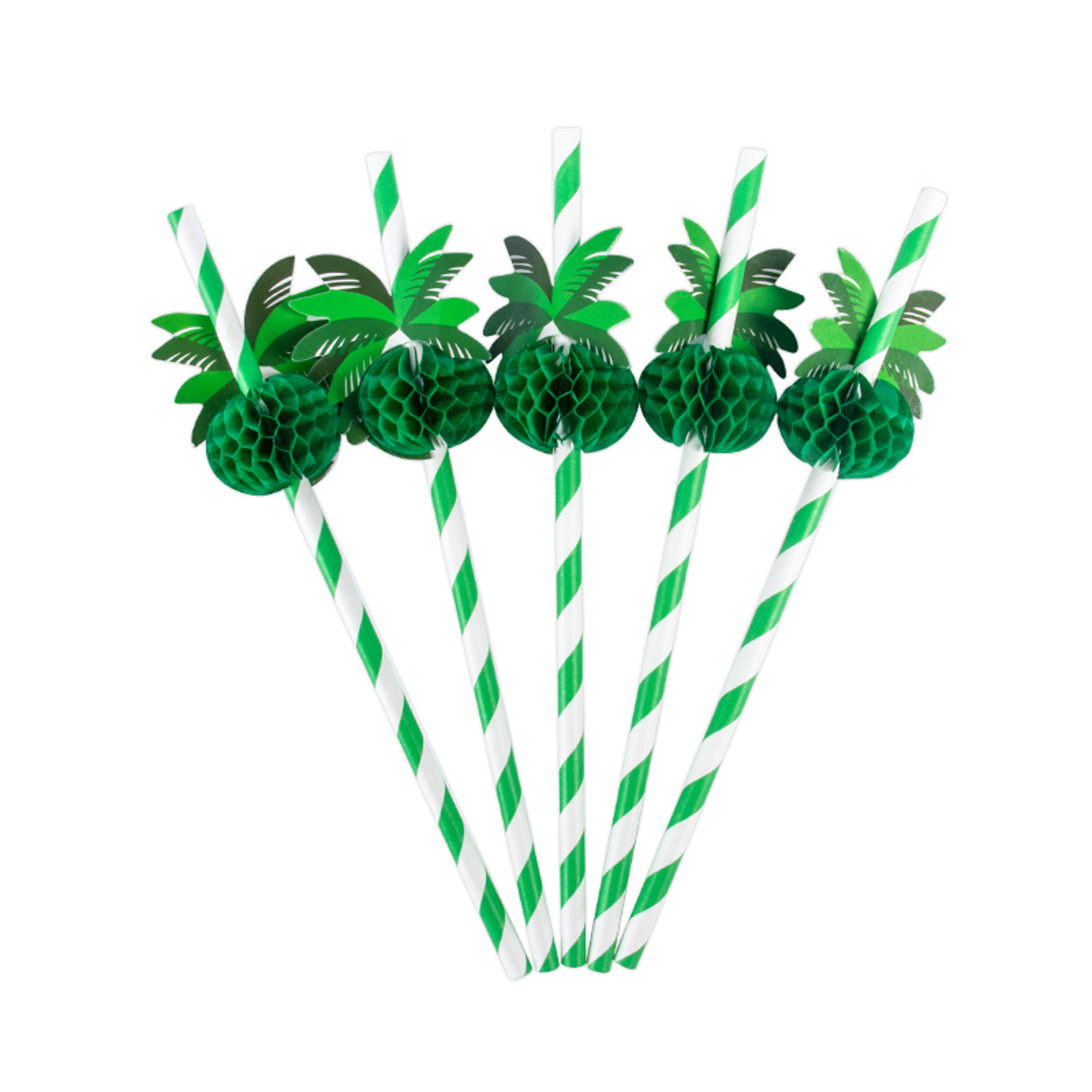 Coconut Tree Honeycomb Party Straws for Tropical Summer Drinks – view 1