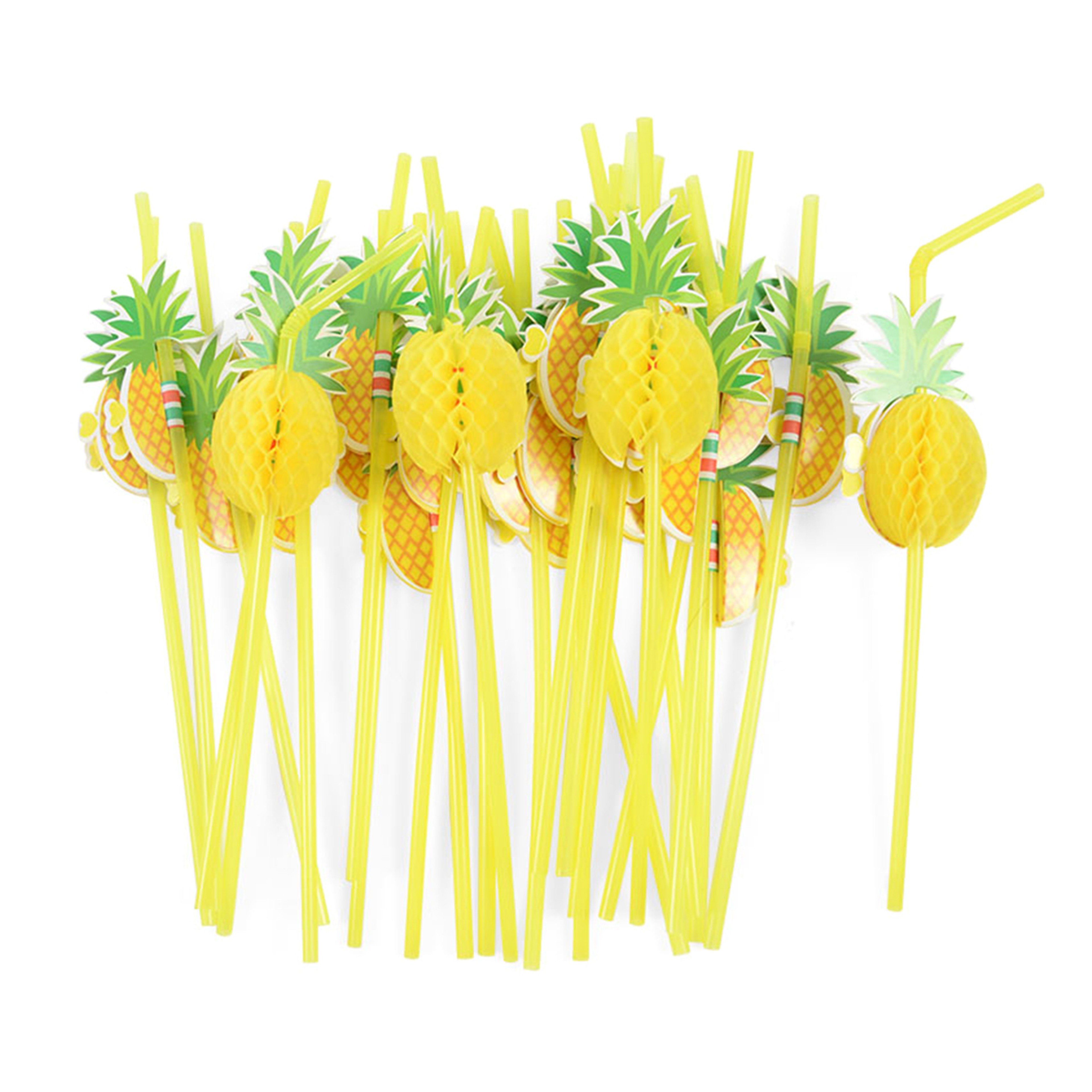 Flamingo Pineapple Party Straws Tropical Cocktail Decor 5
