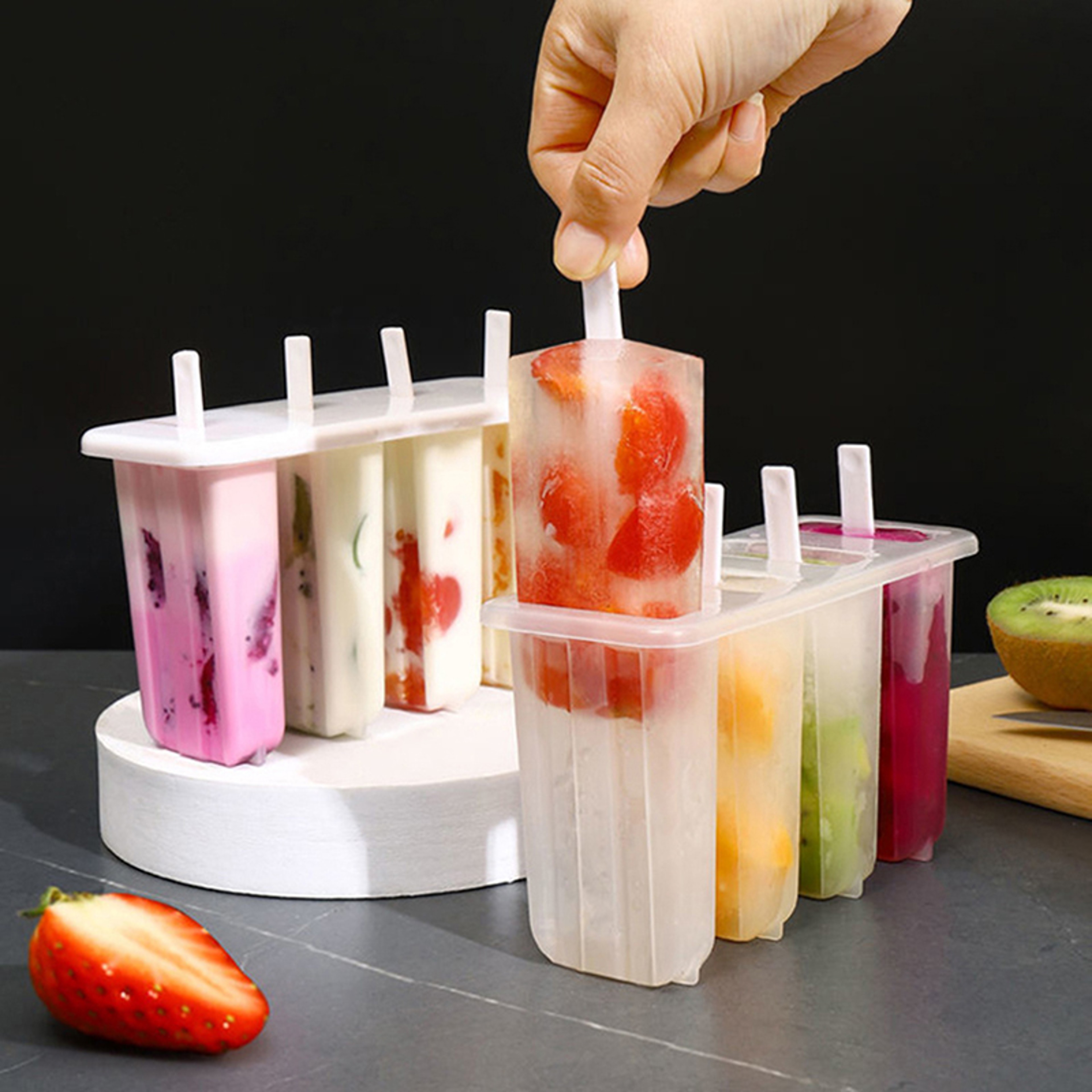 Reusable Popsicle Mold Set With Sticks And Lid For Homemade Ice Pops 0