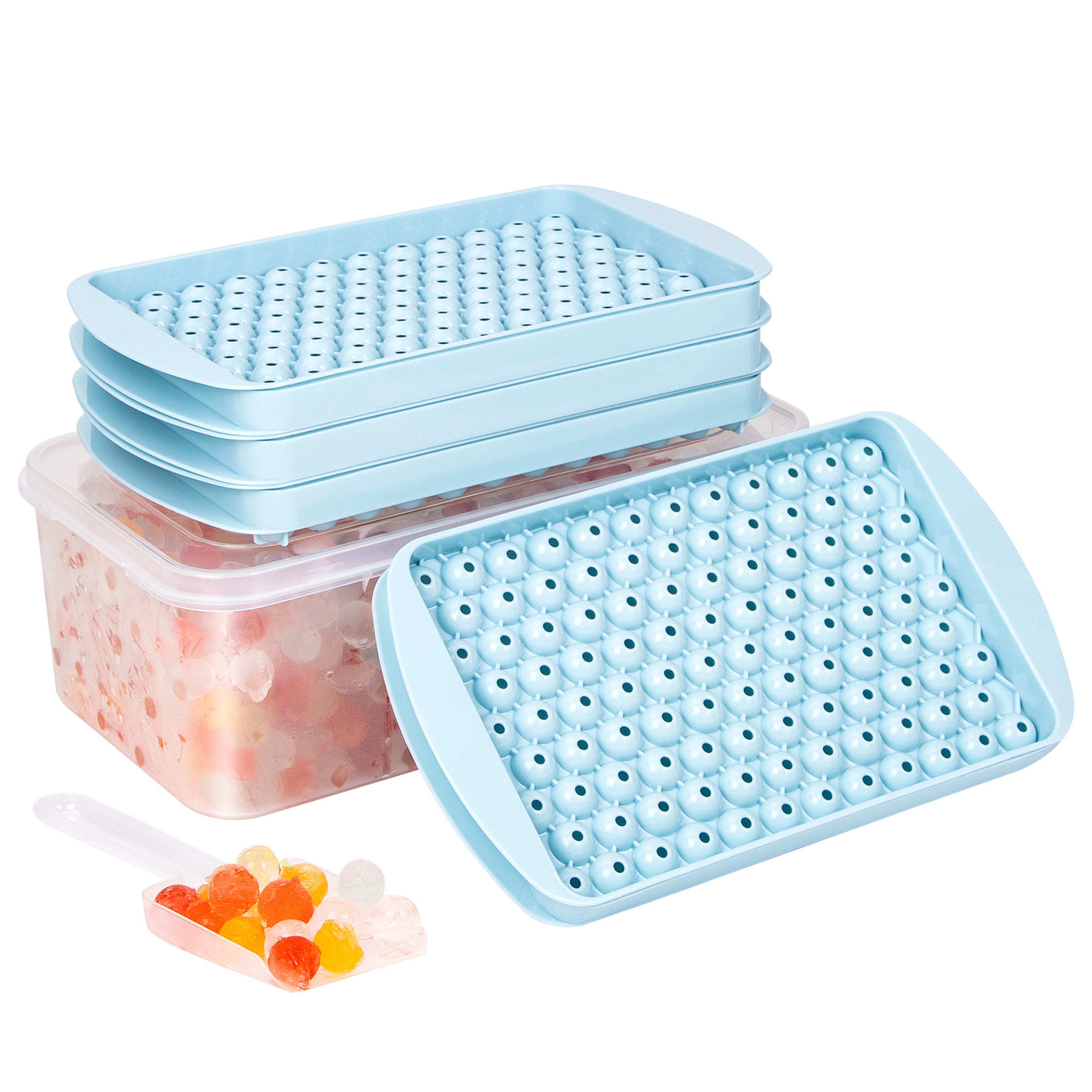 Mini Ice Cube Tray With Lid For Round Ice Balls And Crushed Ice 1