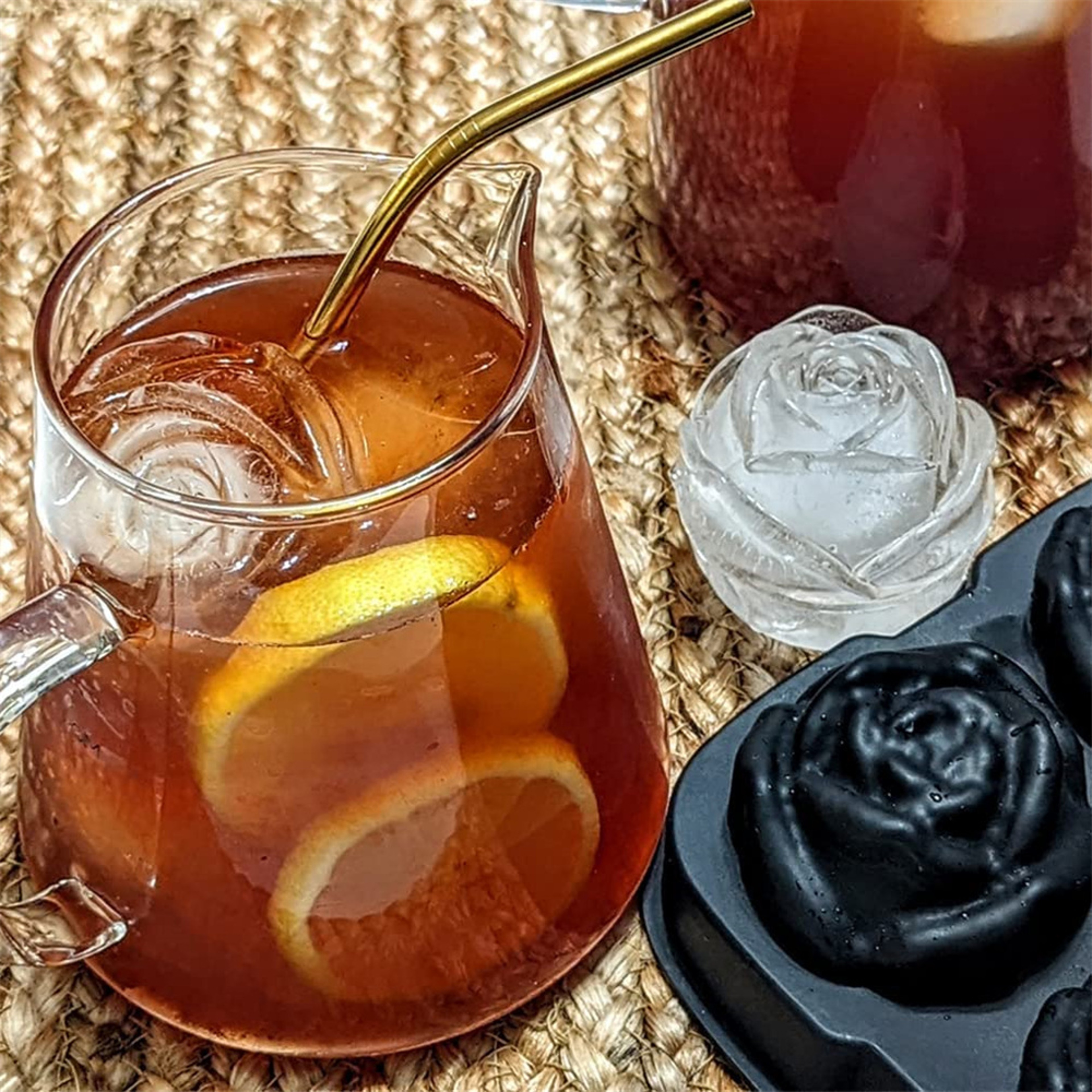 Rose Silicone Ice Cube Mold For Whiskey Cocktails 5