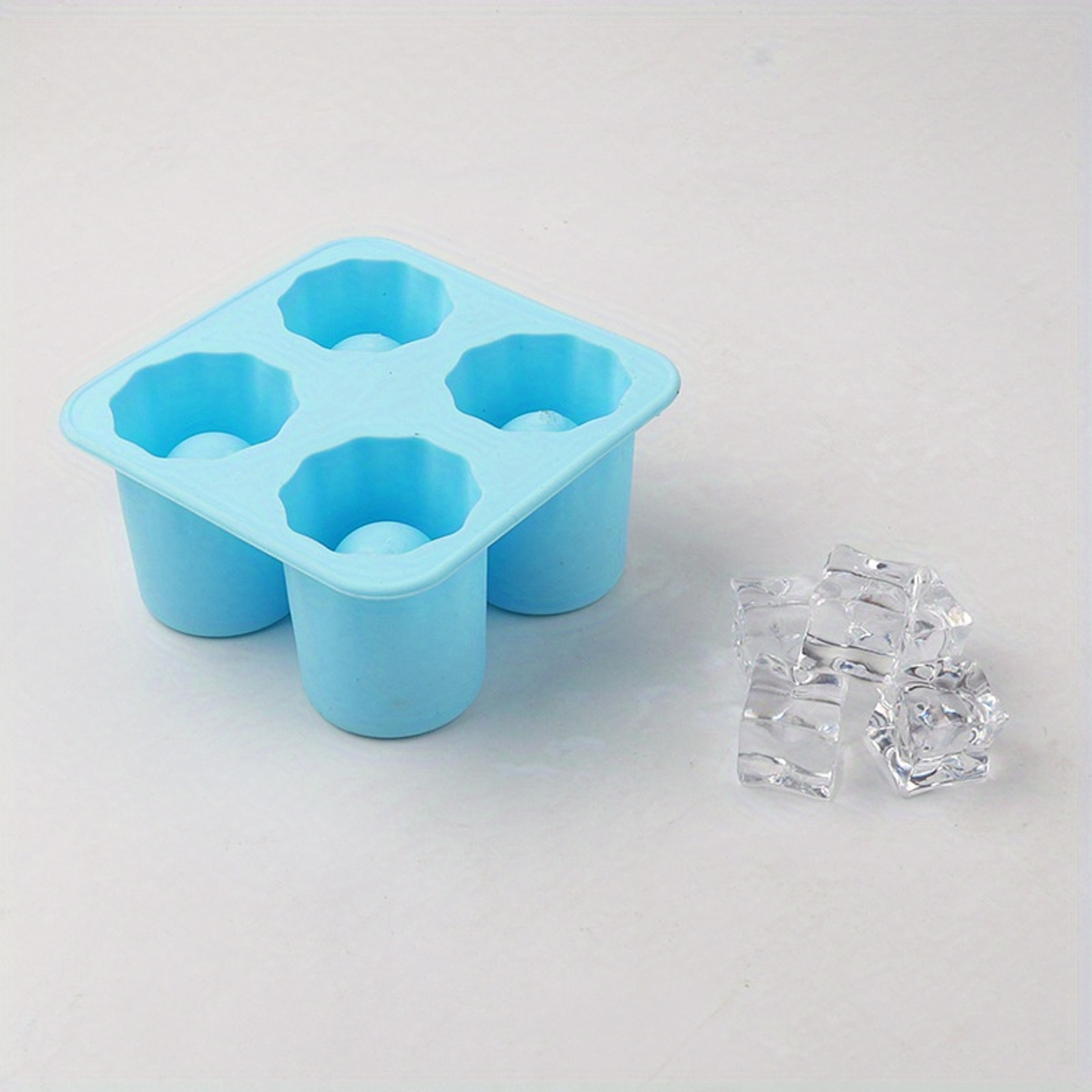 Silicone Ice Shot Glass Mold Cup Cocktail Ice Cube Tray 4