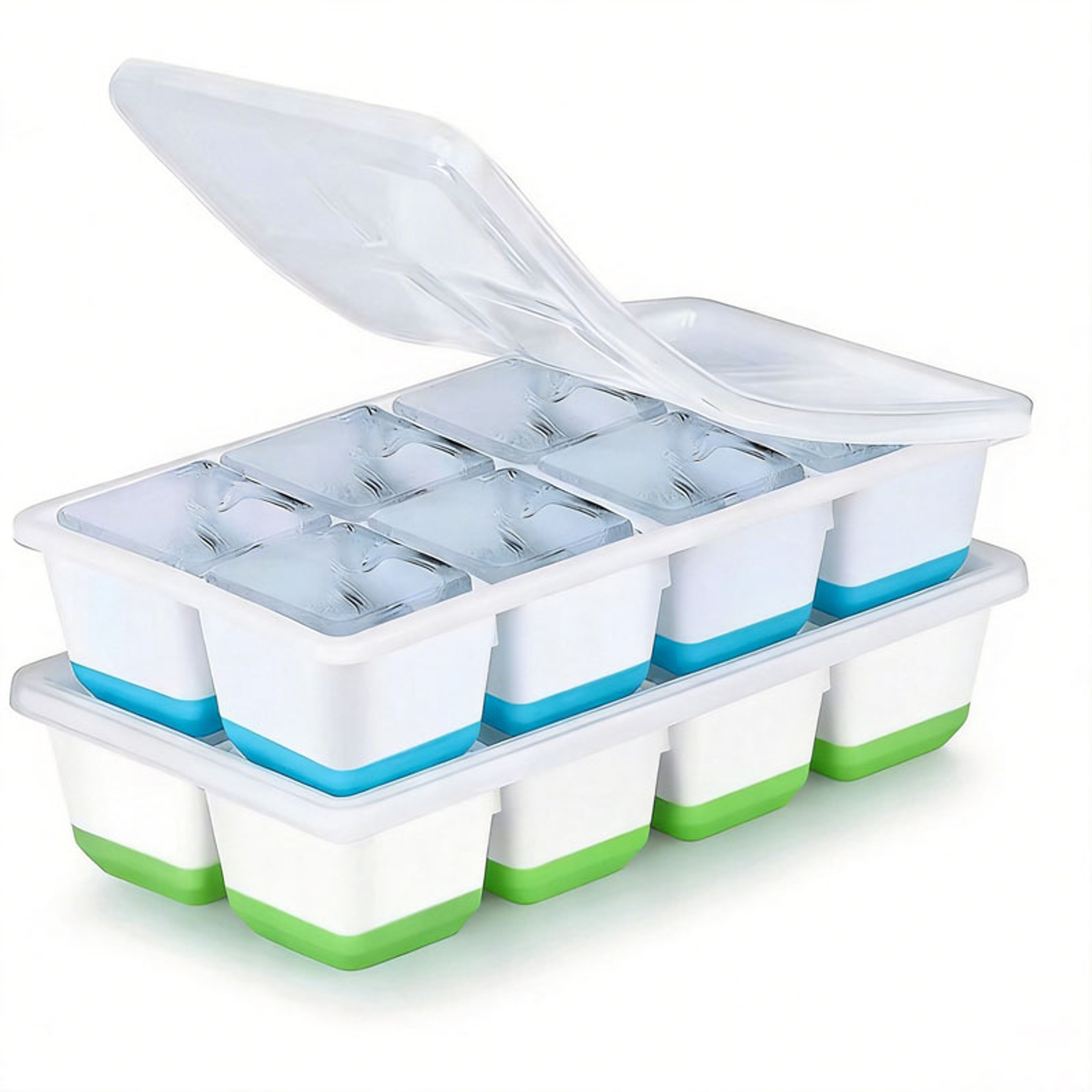 Large Ice Cube Tray With Lid Easy Release Silicone Whiskey Ice Mold 6