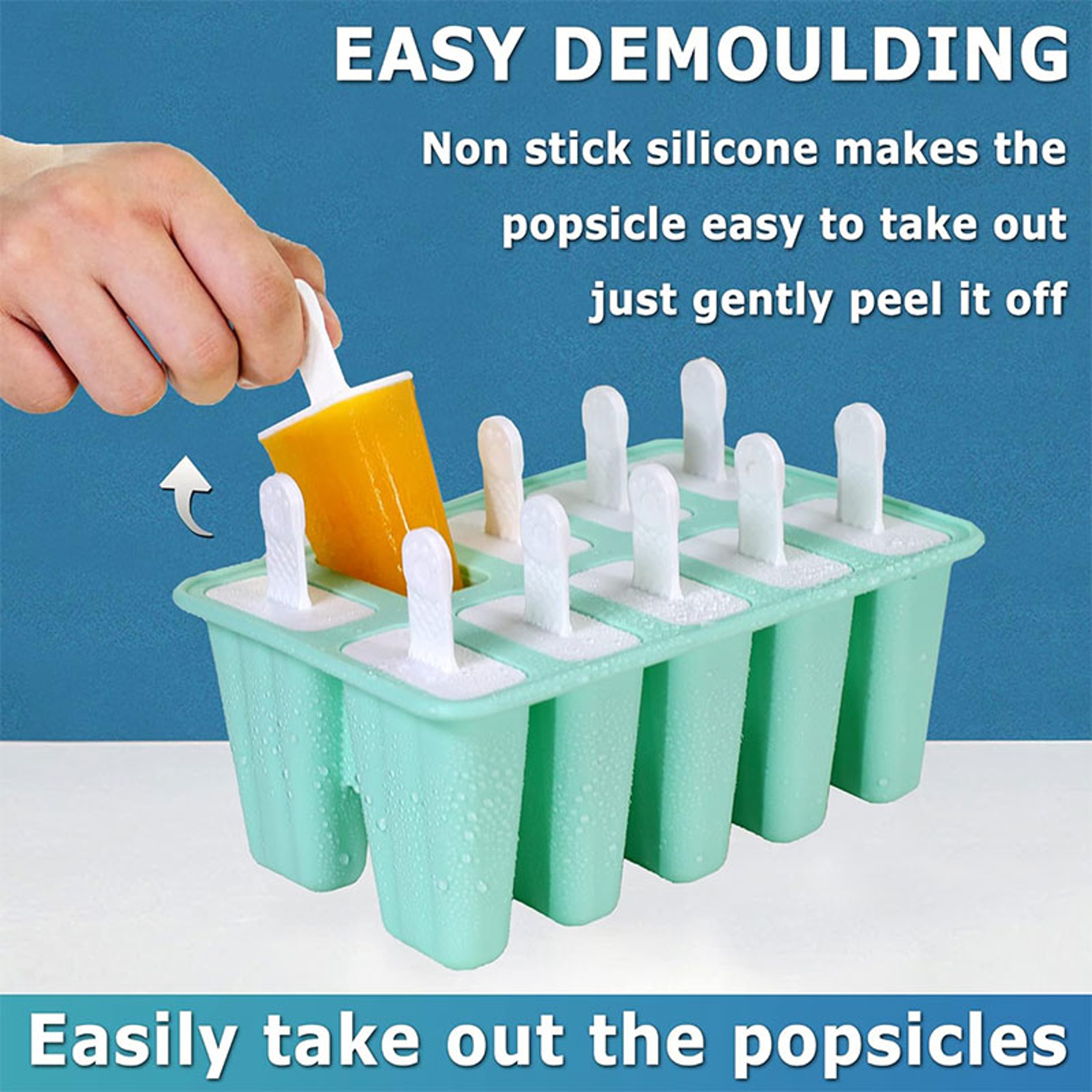 Silicone Popsicle Molds With Funnel And Cleaning Brush 4