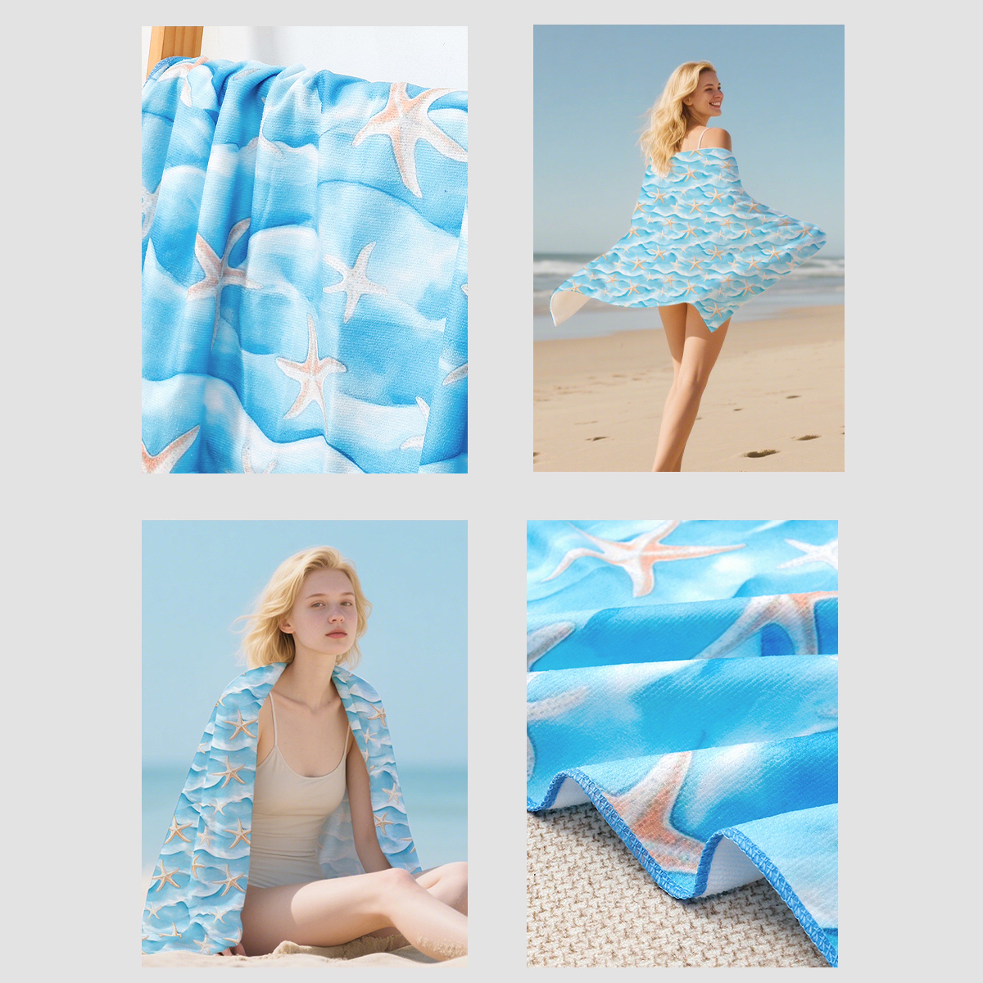 Quick Dry Microfiber Beach Towel Sand Free Compact Travel Towel 2