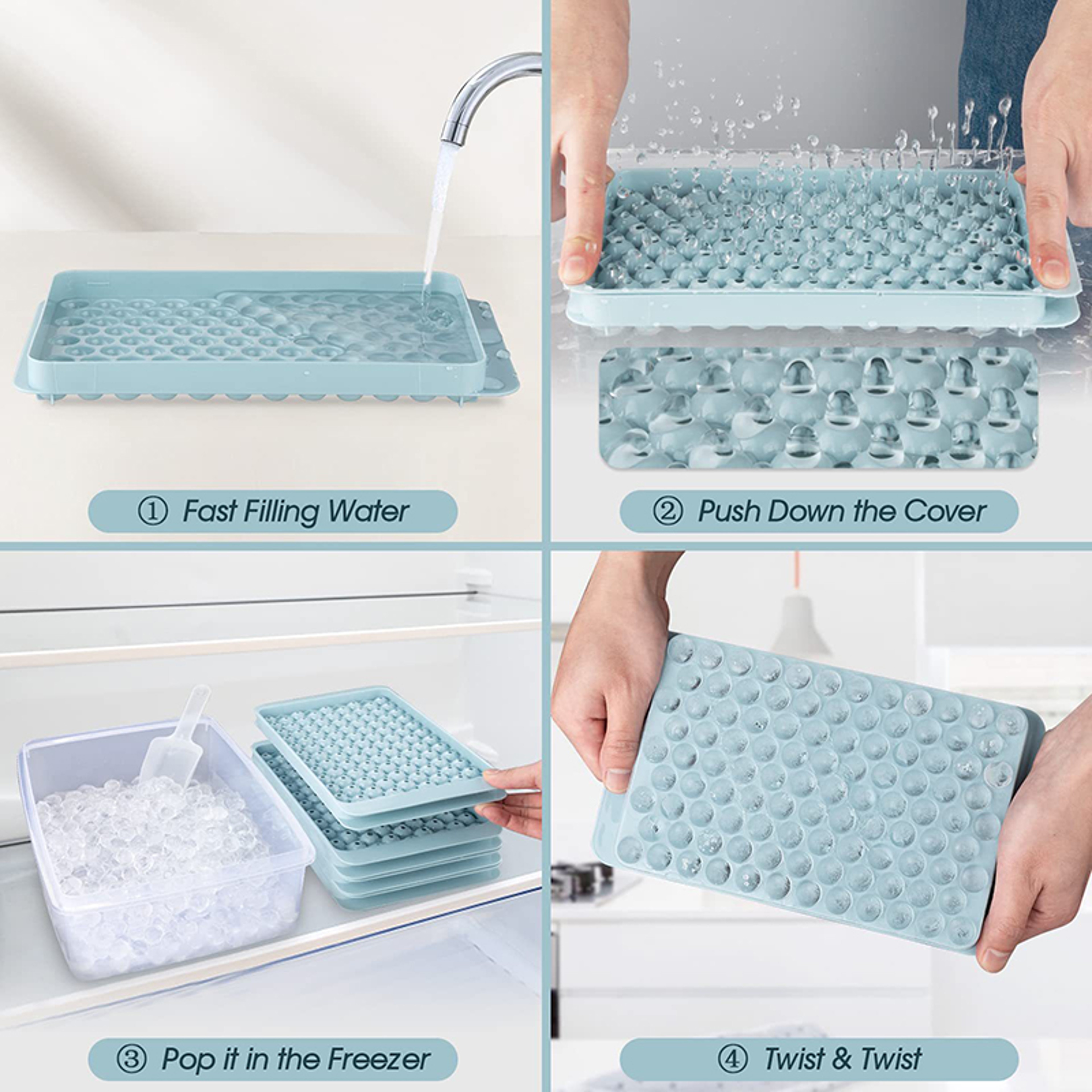 Mini Ice Cube Tray with Lid for Round Ice Balls – view 4