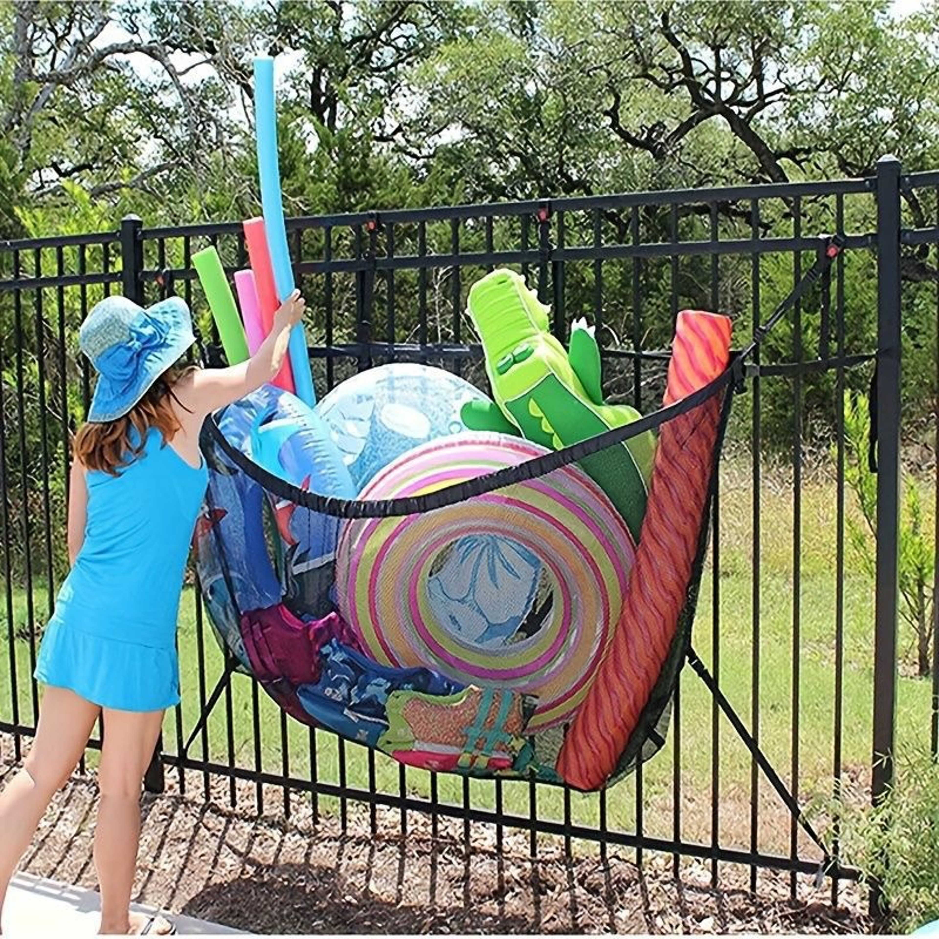 Large Mesh Pool Toy Storage Bag for Floats and Beach Gear – view 2