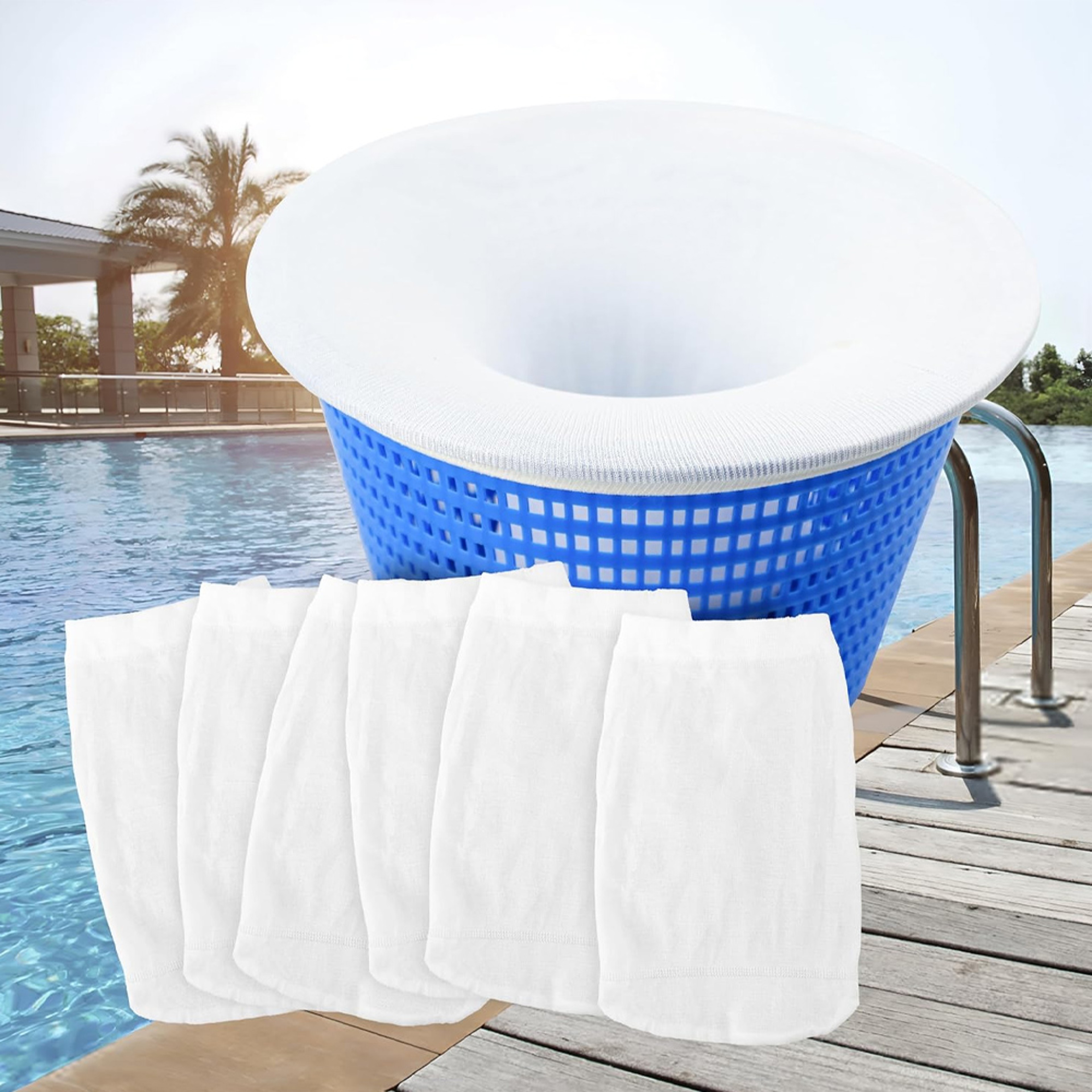 Reusable Pool Skimmer Socks Nylon Mesh Filter Socks for Cleaner Skimmer Baskets – view 1