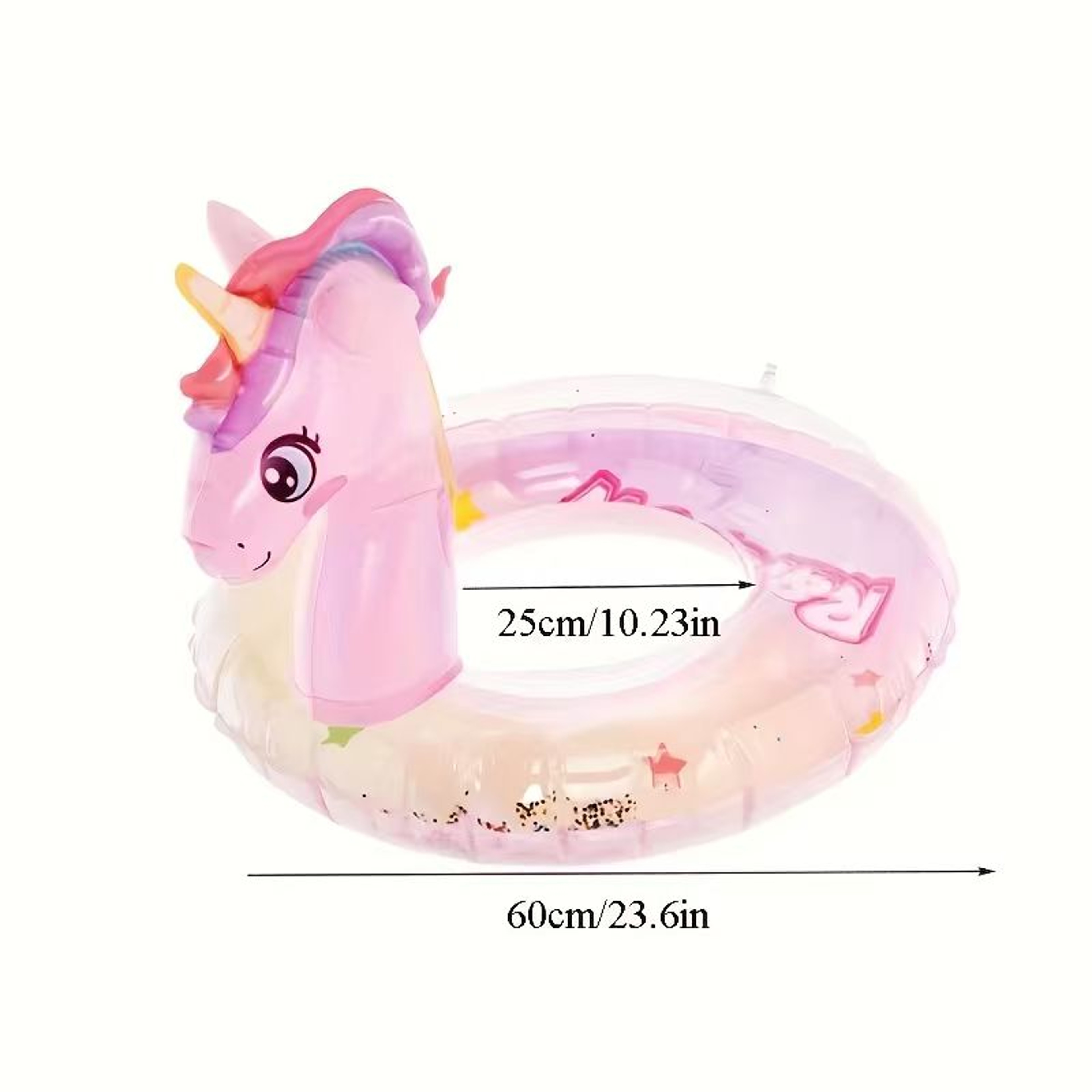 Glitter Rainbow Inflatable Unicorn Pool Float for Kids – view 5