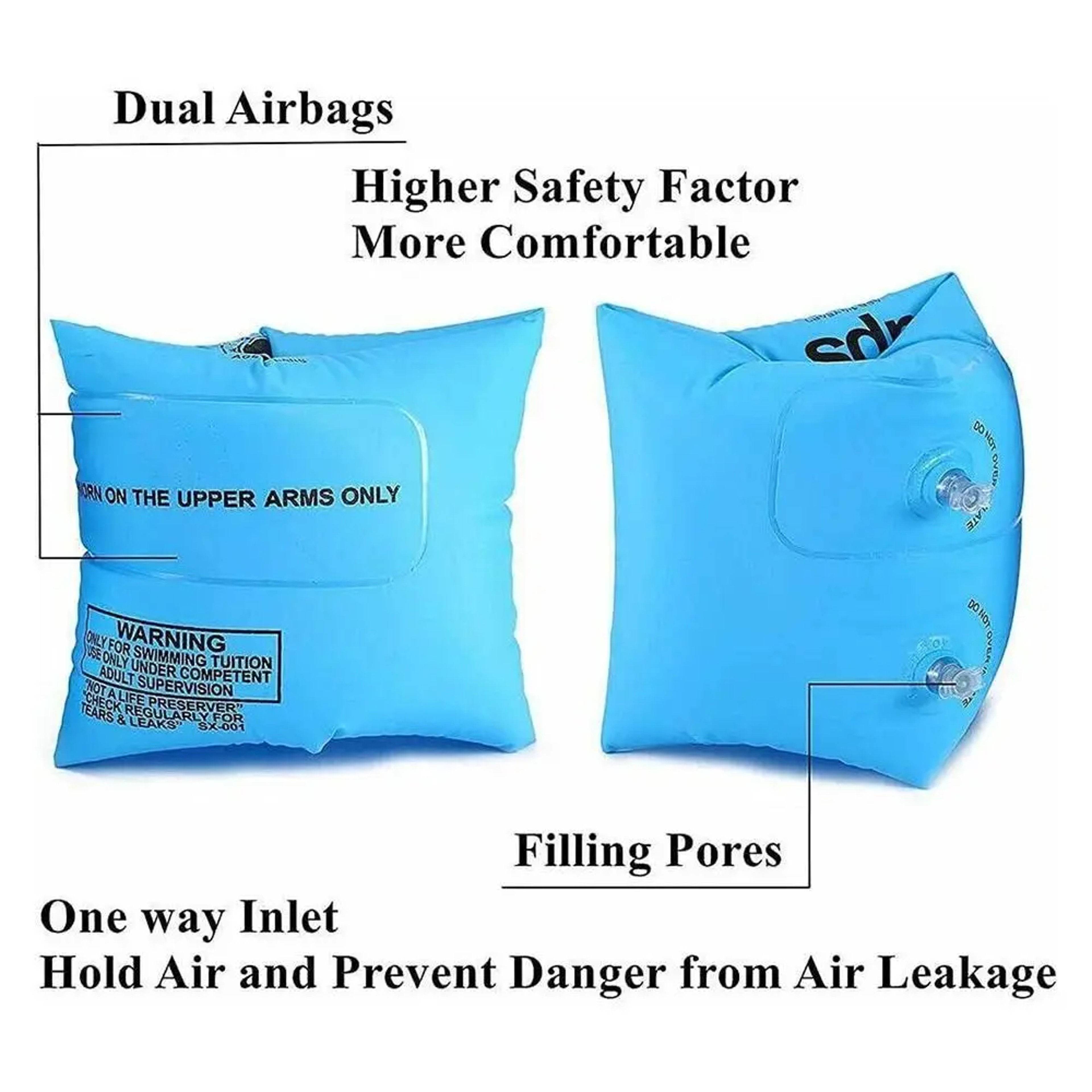 Inflatable Arm Floaties Double Air Bag Swimming Arm Bands For Kids And Adults 4