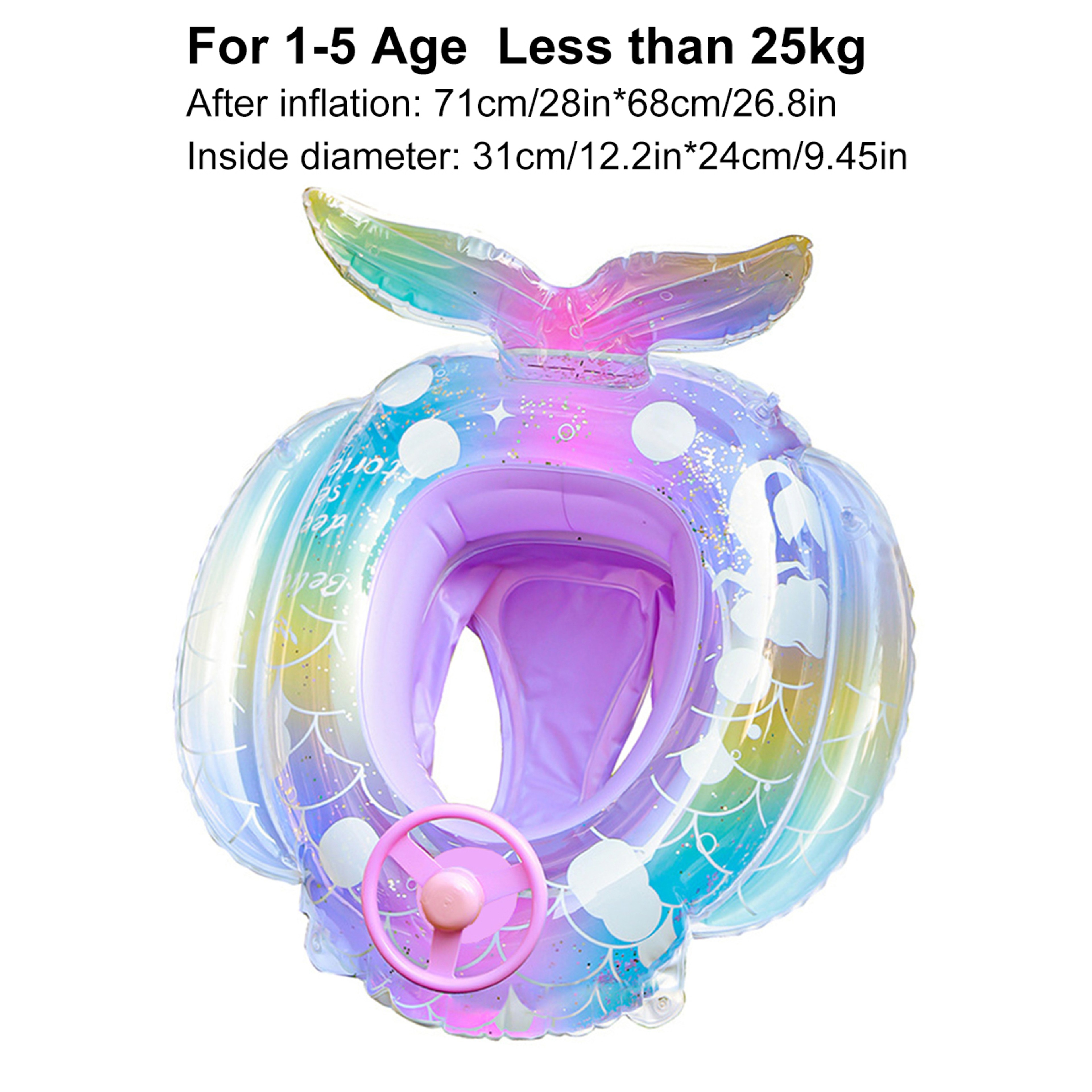 Mermaid Toddler Pool Float Inflatable Swim Floatie – view 6
