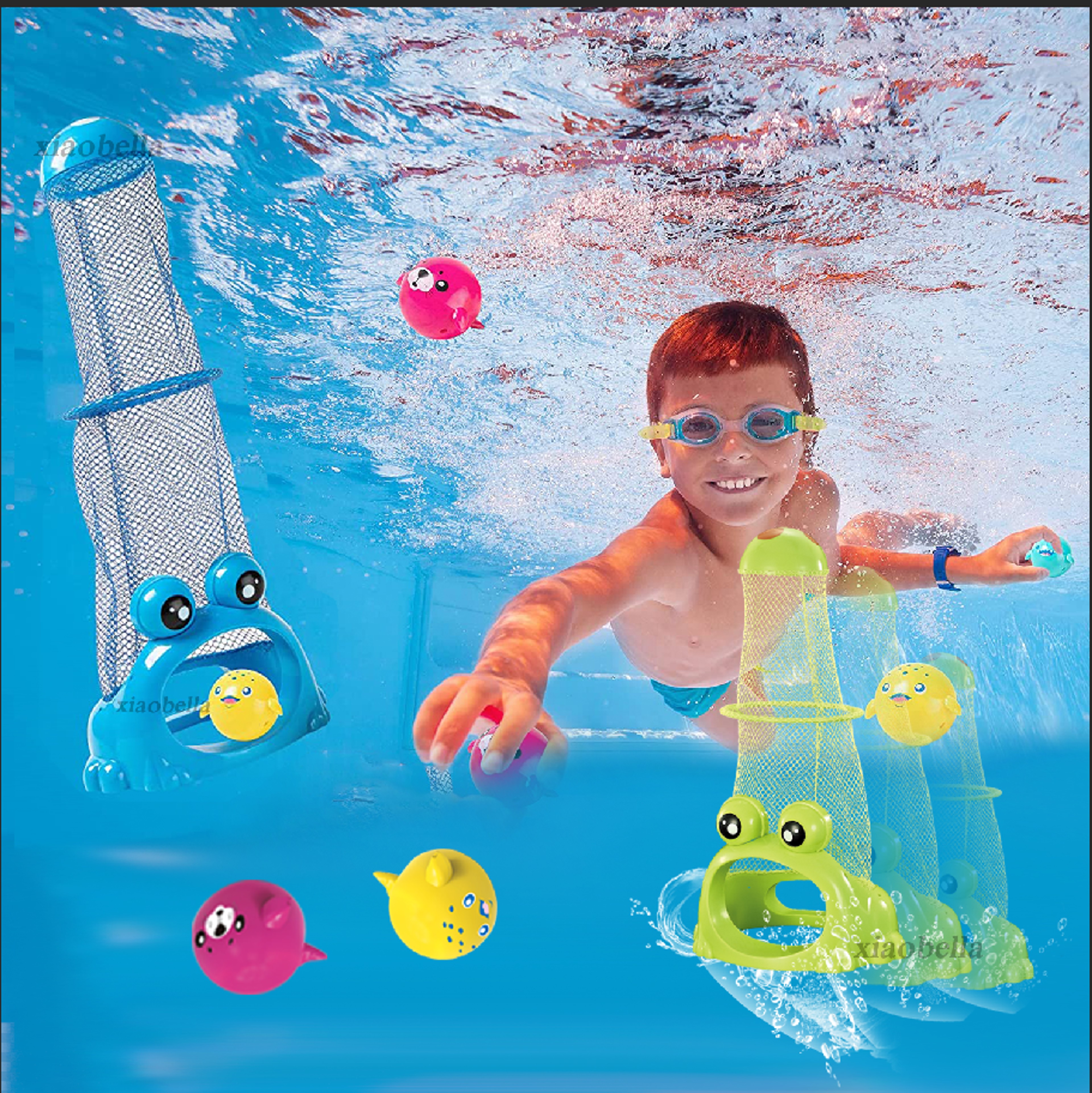 Feed The Frog Pool Dive Toys Underwater Swimming Pool Toys Diving Training Game For Kids 1