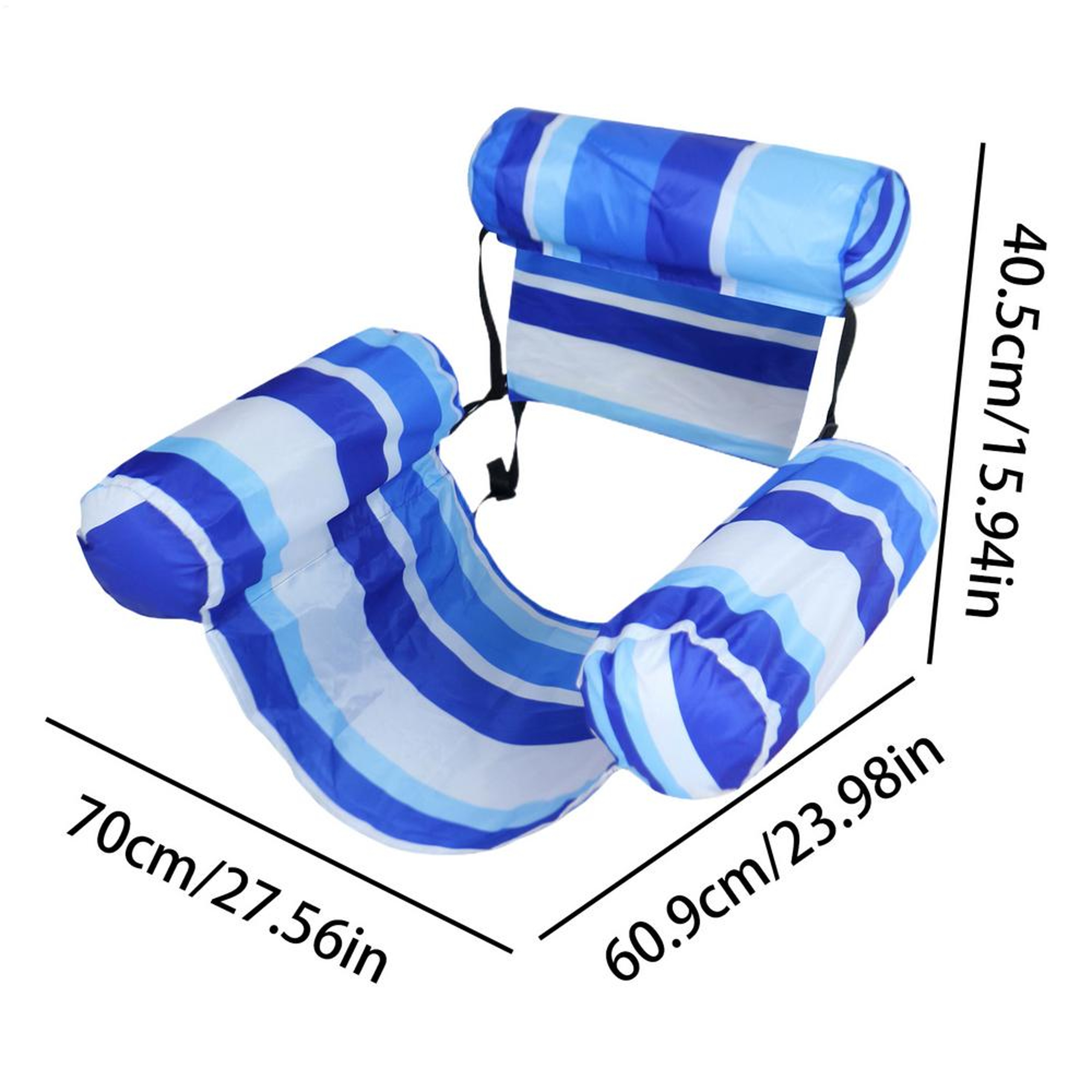 Inflatable Pool Lounger Water Hammock Float With Mesh Seat And Backrest 7