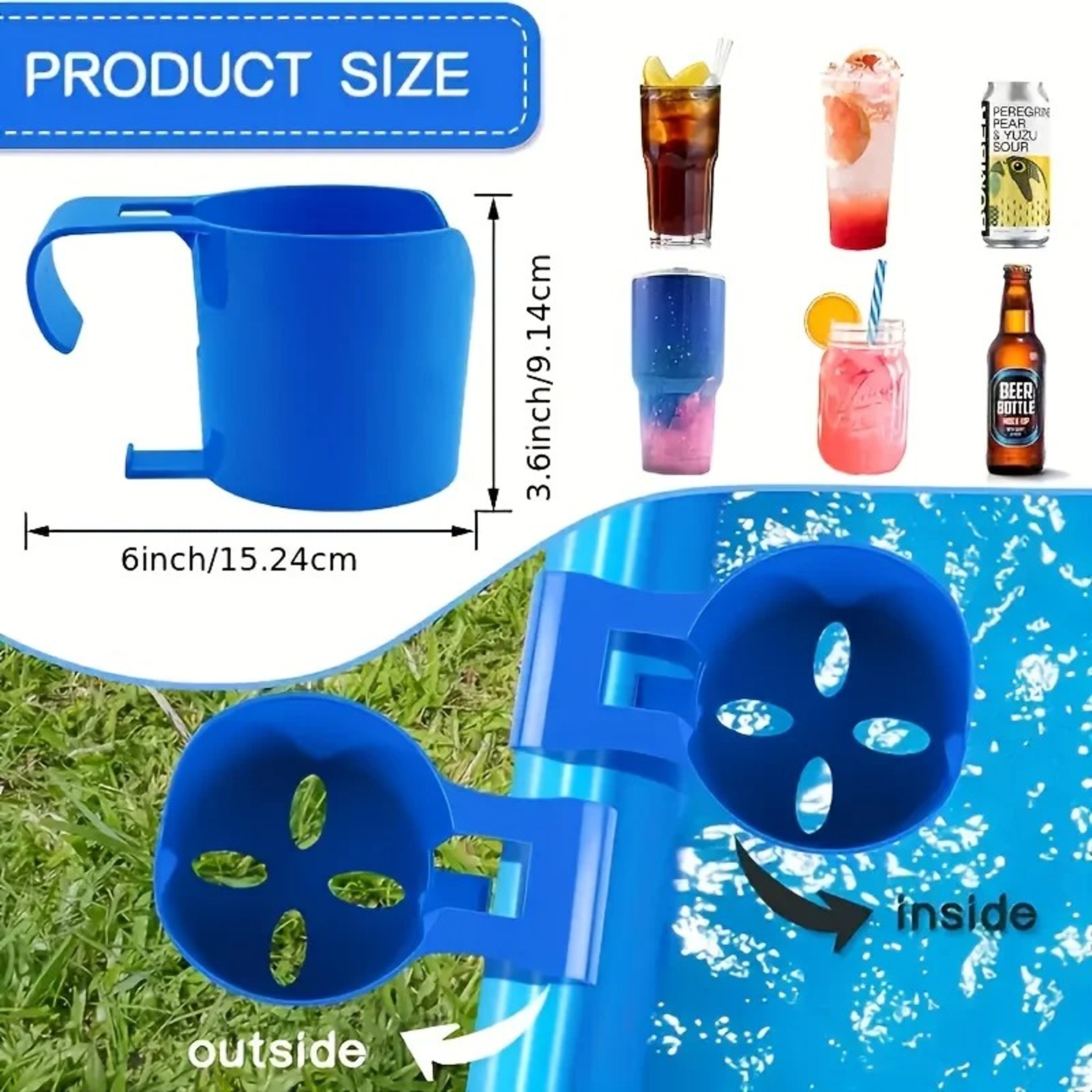 Clip On Poolside Organizer Rack For Drinks And Swim Accessories 5