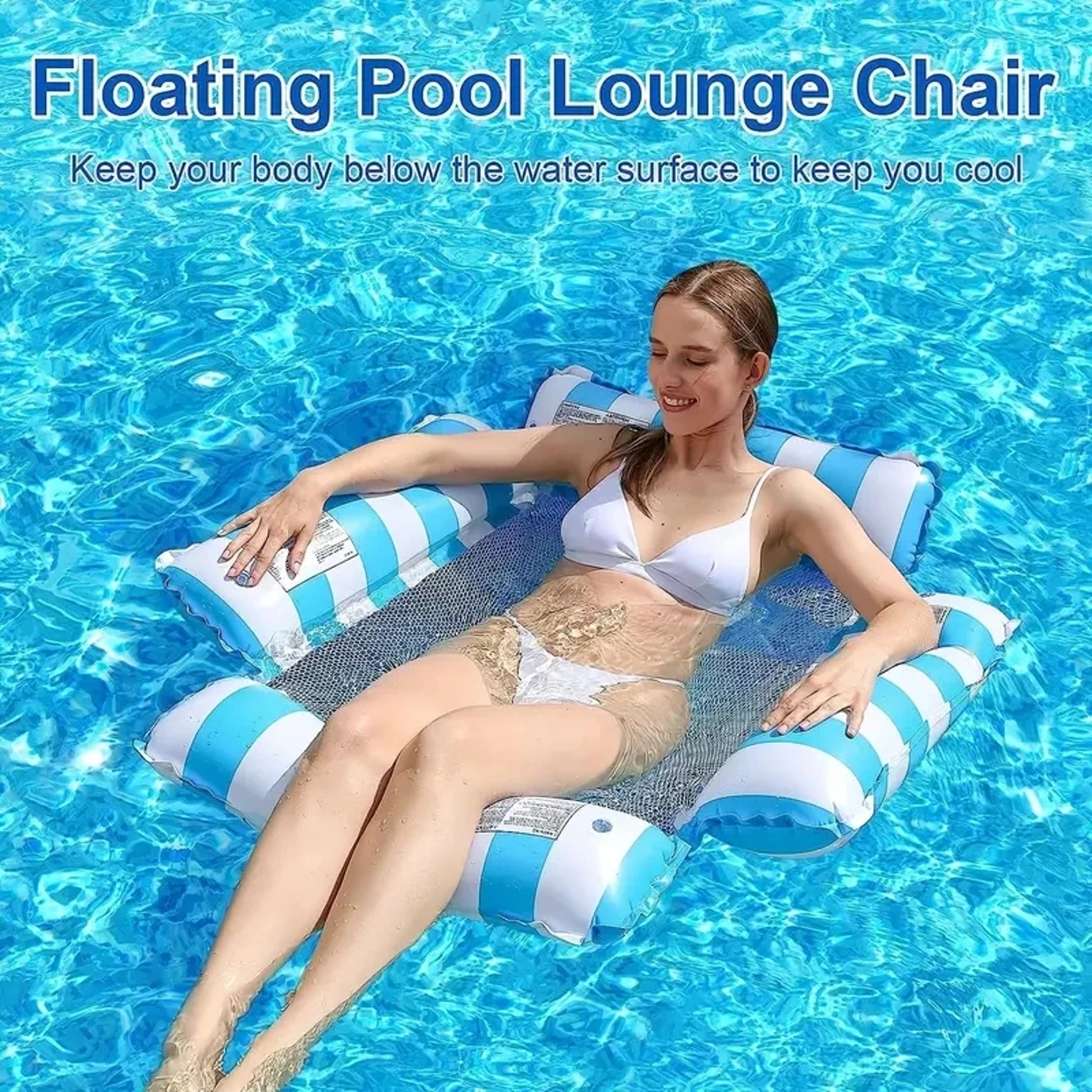Inflatable Pool Float Water Hammock Lounger For Beach And Pool Relaxation 1