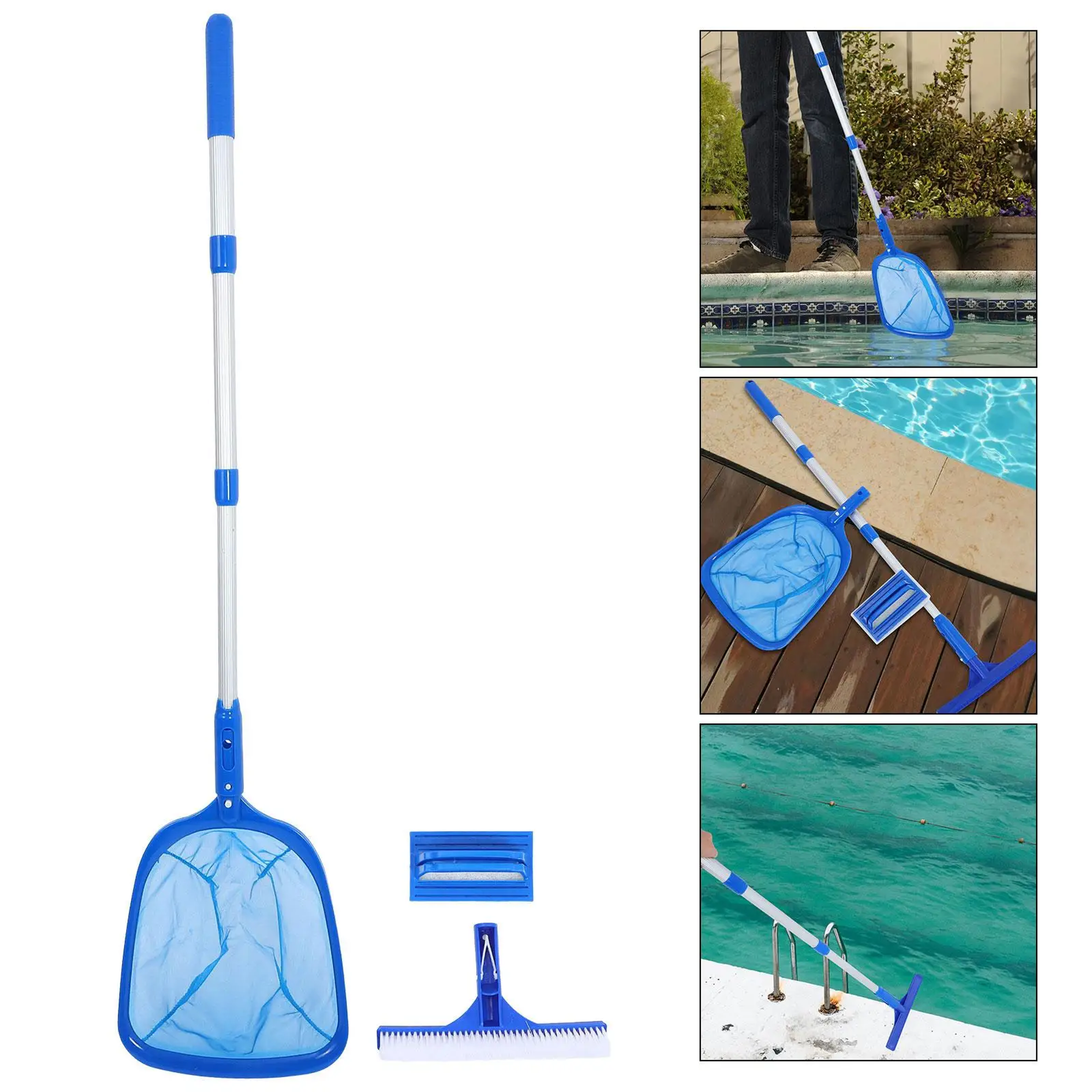 Complete Pool Cleaning Kit with Skimmer Net and Brush Pole – view 2