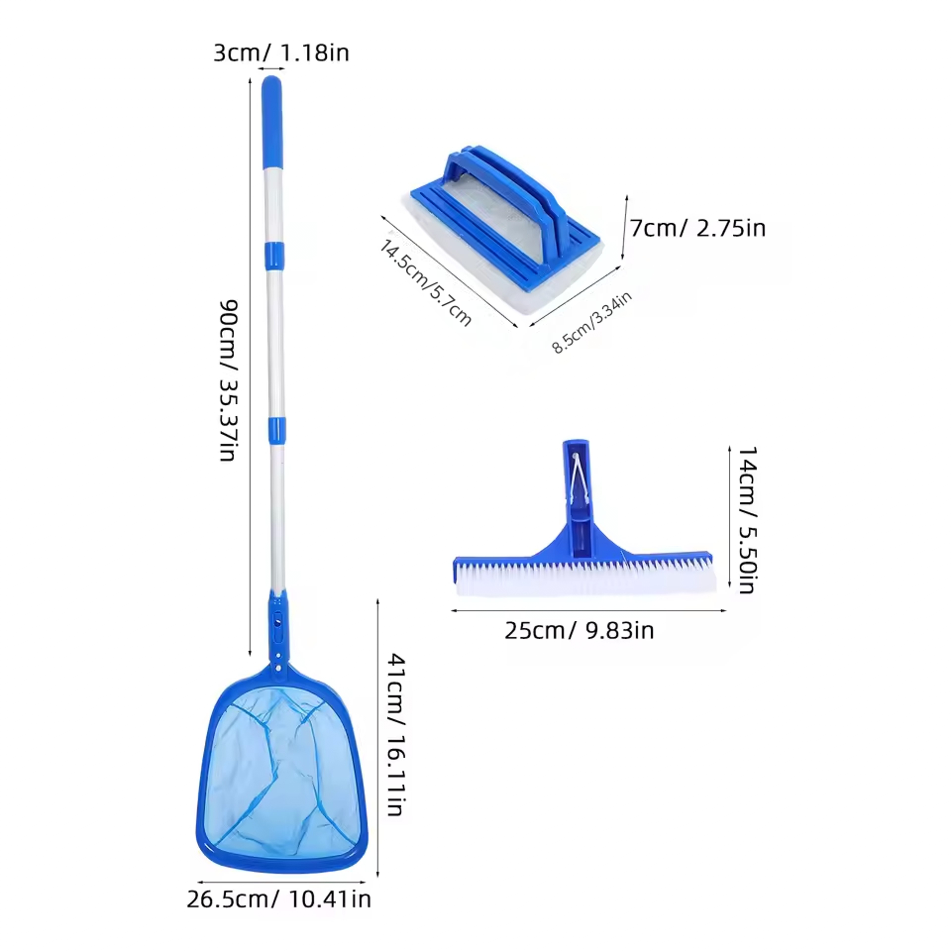 Complete Pool Cleaning Kit with Skimmer Net and Brush Pole – view 5