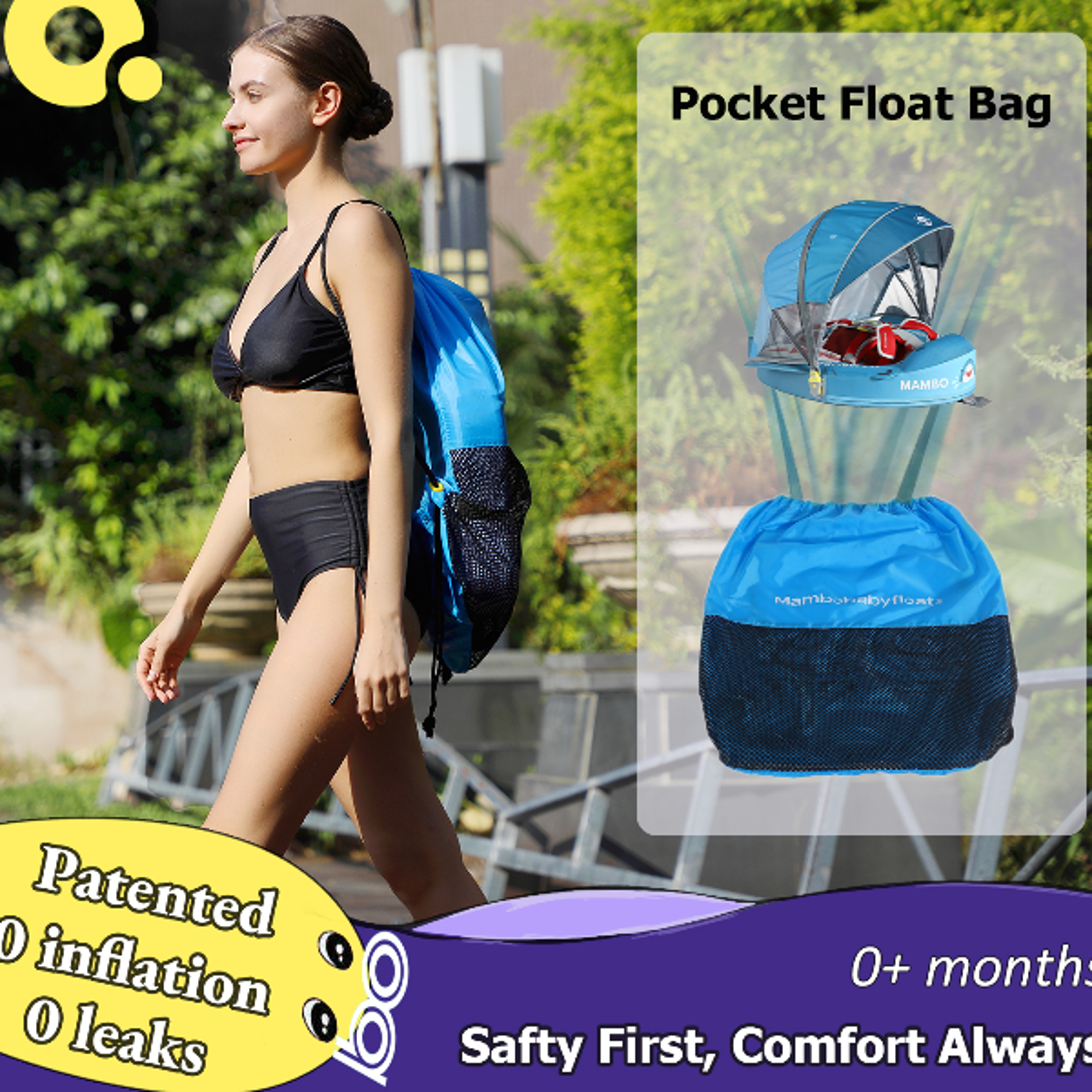 Pool Float Carry Backpack Storage Bag Waterproof Baby Float Travel Organizer