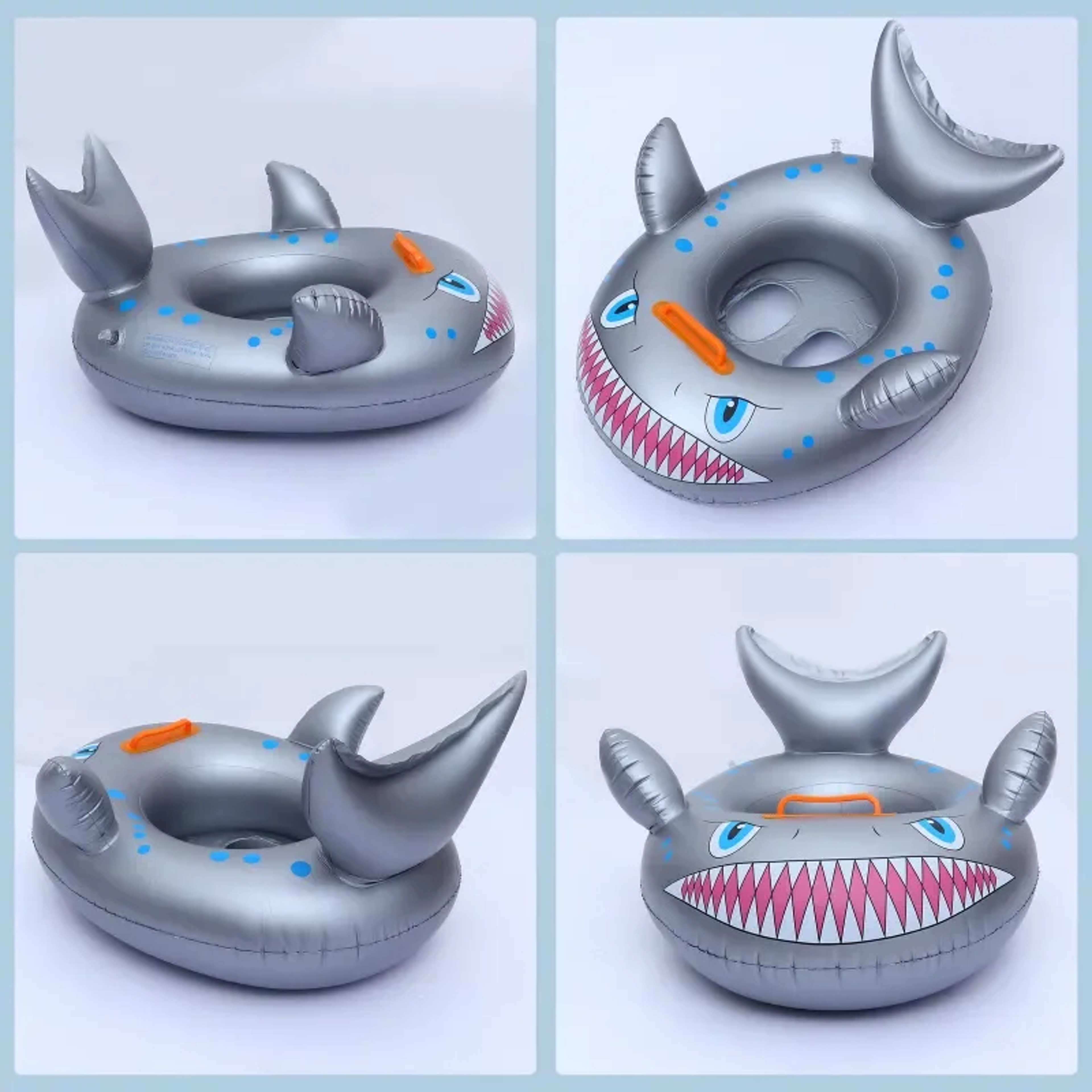 Cartoon Shark Inflatable Pool Float Ring for Kids Swimming Seat Water Toy – view 5