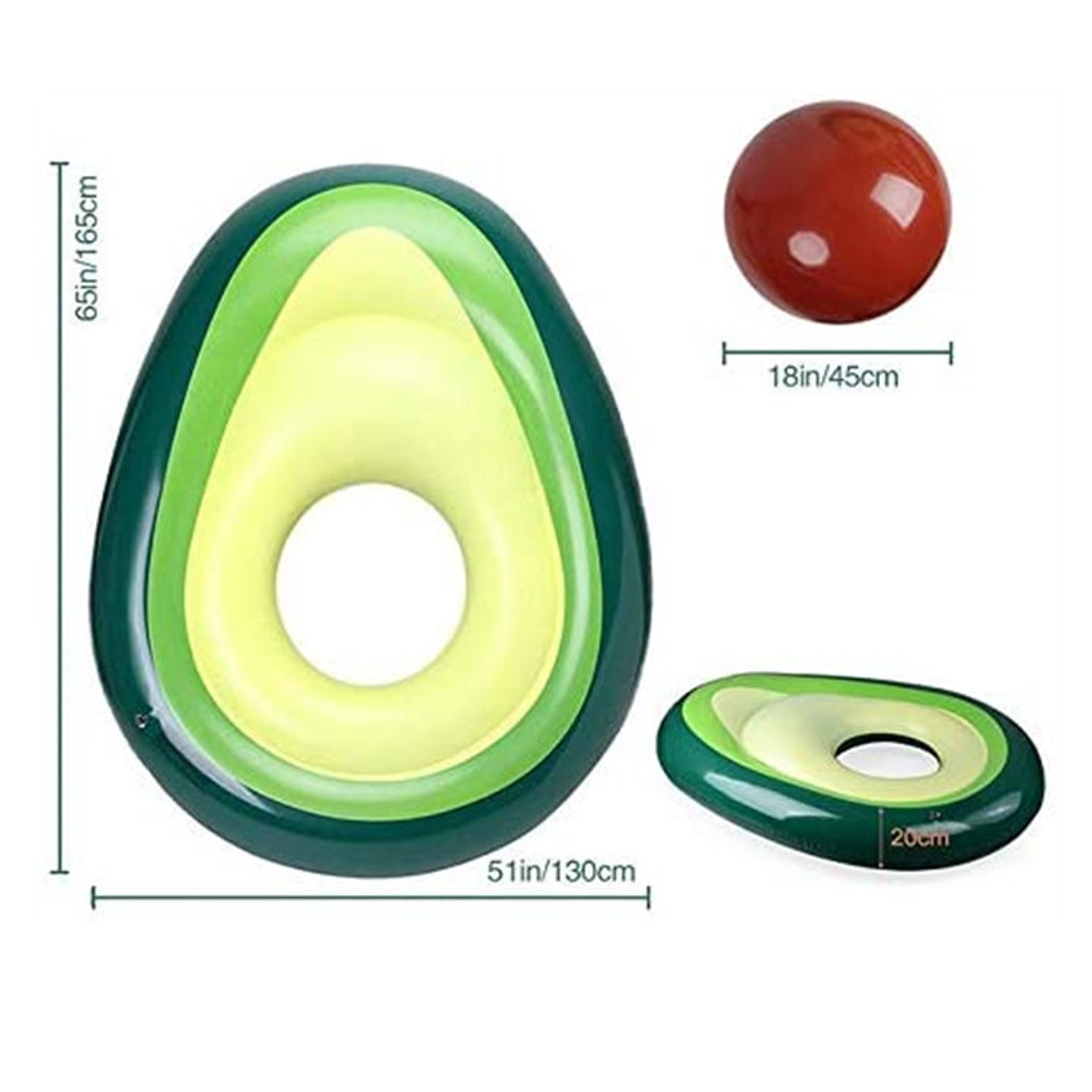 Avocado Inflatable Pool Float with Ball Raft – view 6