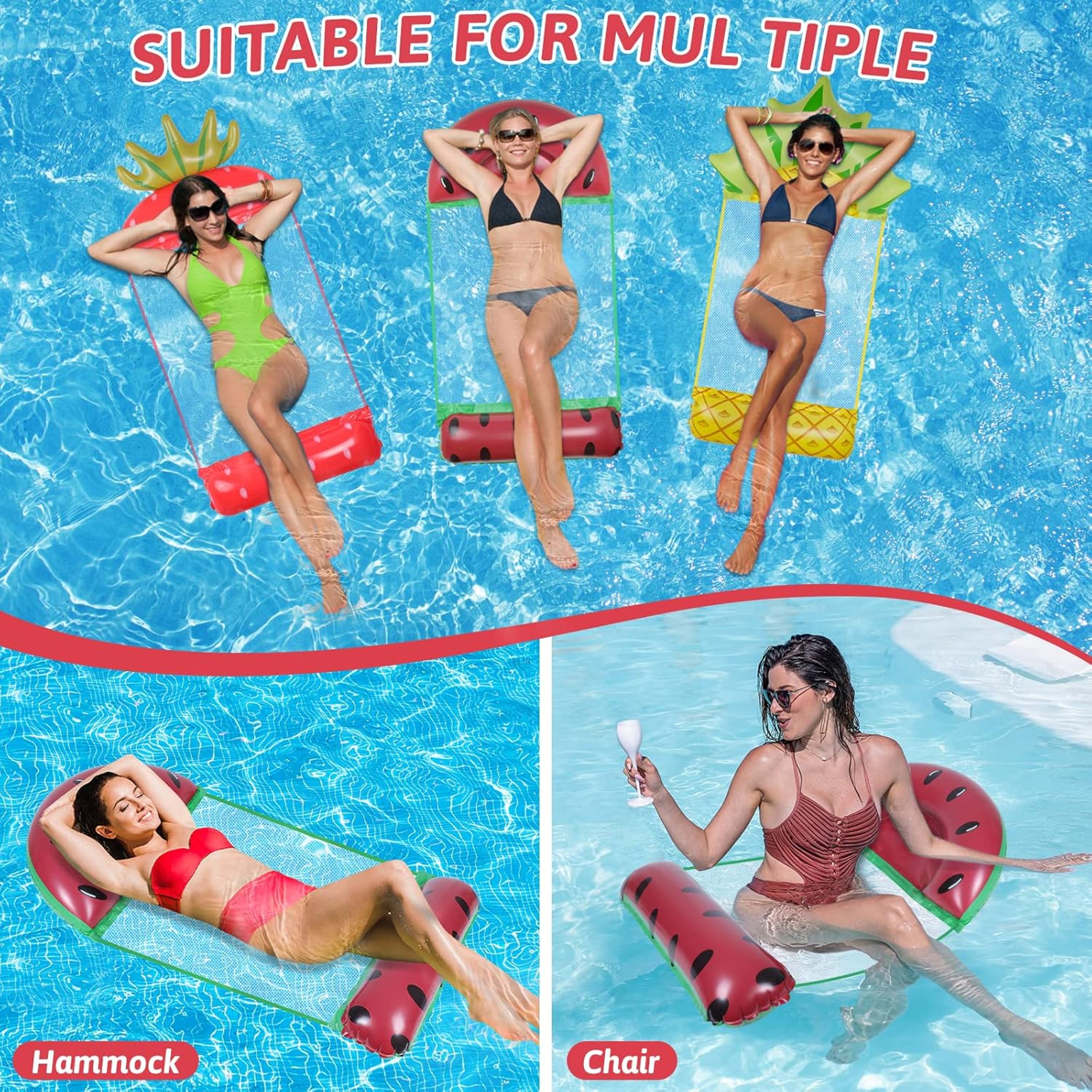 Inflatable Water Hammock Pool Float Lounger – view 2