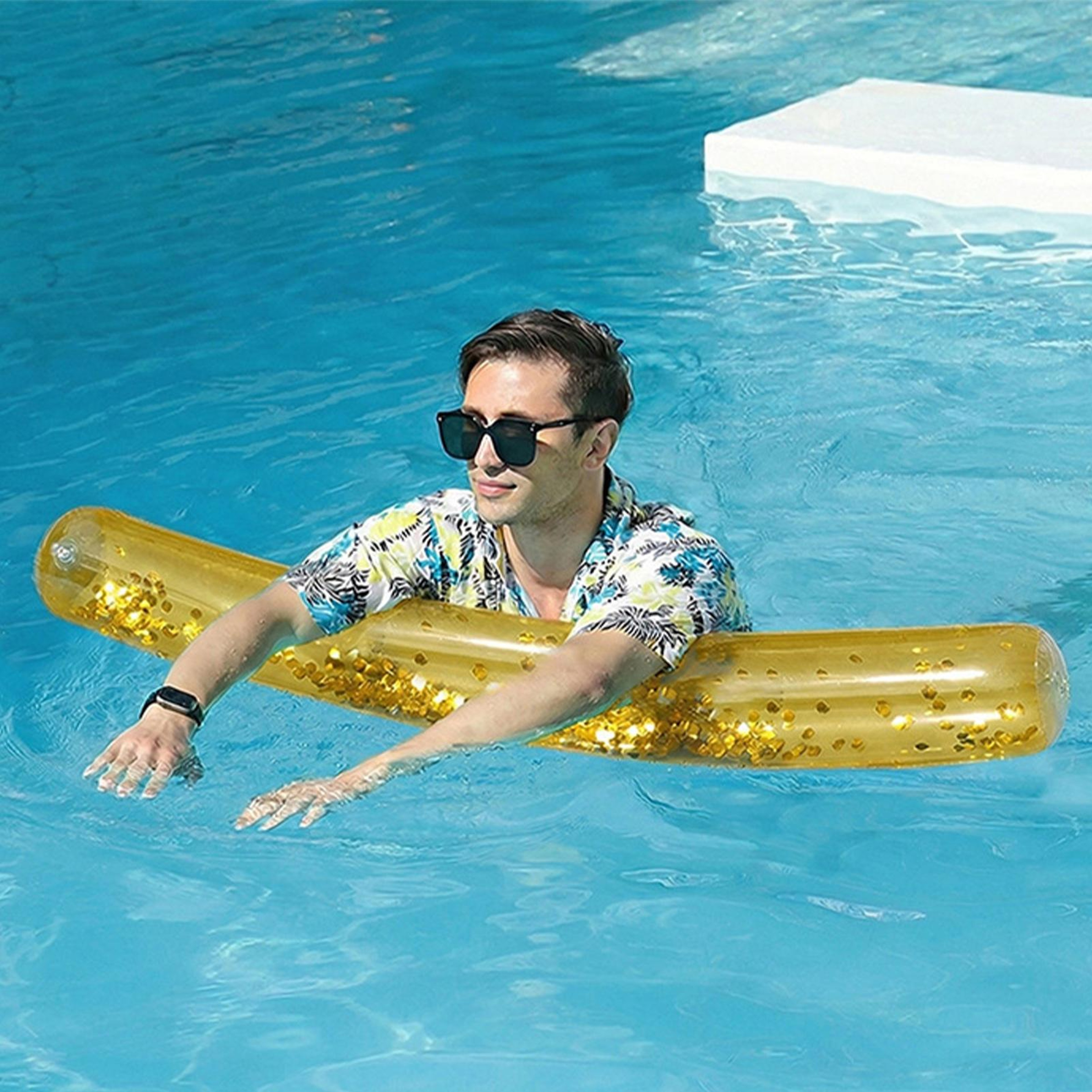 Glitter Inflatable Pool Noodle PVC Swim Float For Pool Beach  Summer Water Fun 2