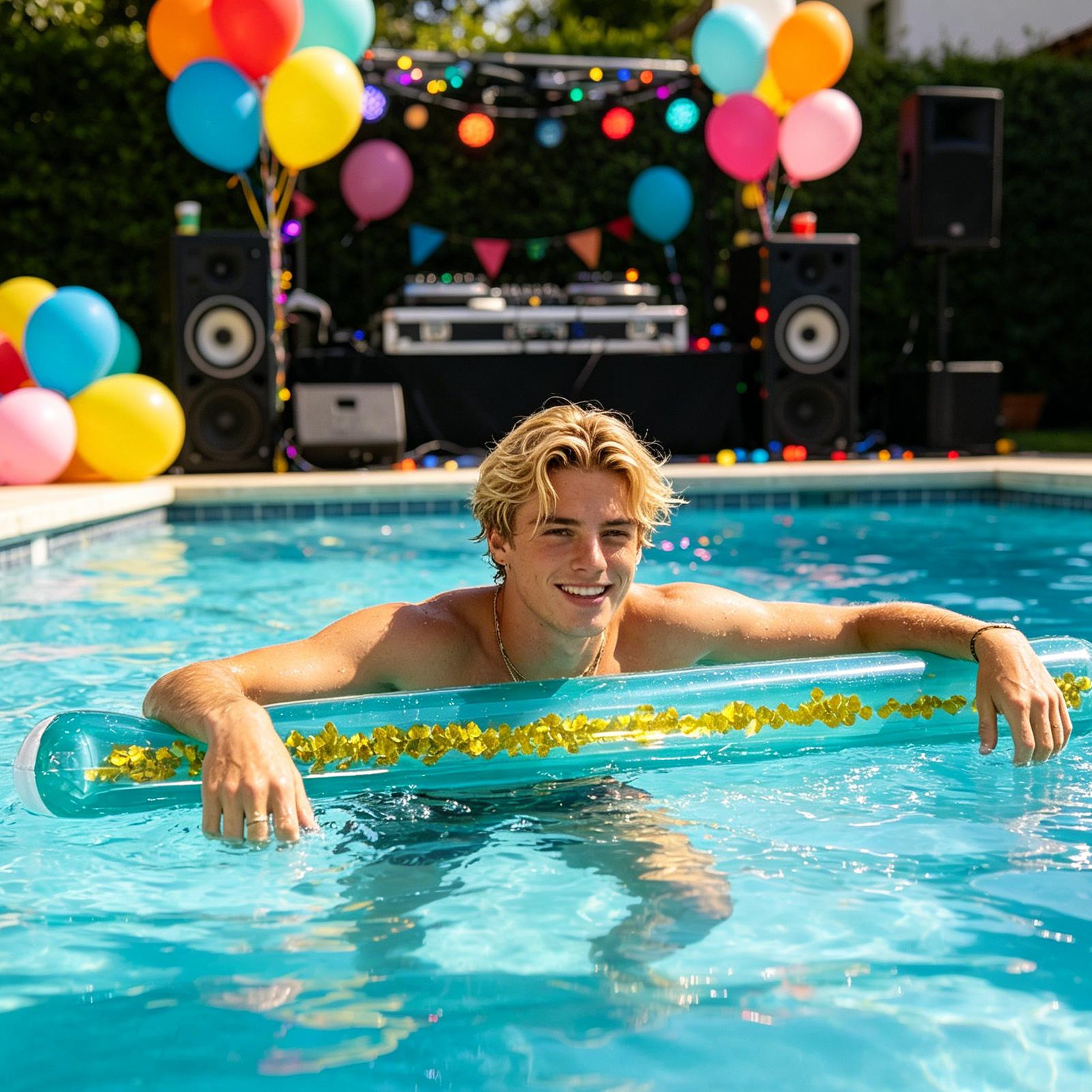 Glitter Inflatable Pool Noodle PVC Swim Float For Pool Beach  Summer Water Fun 4