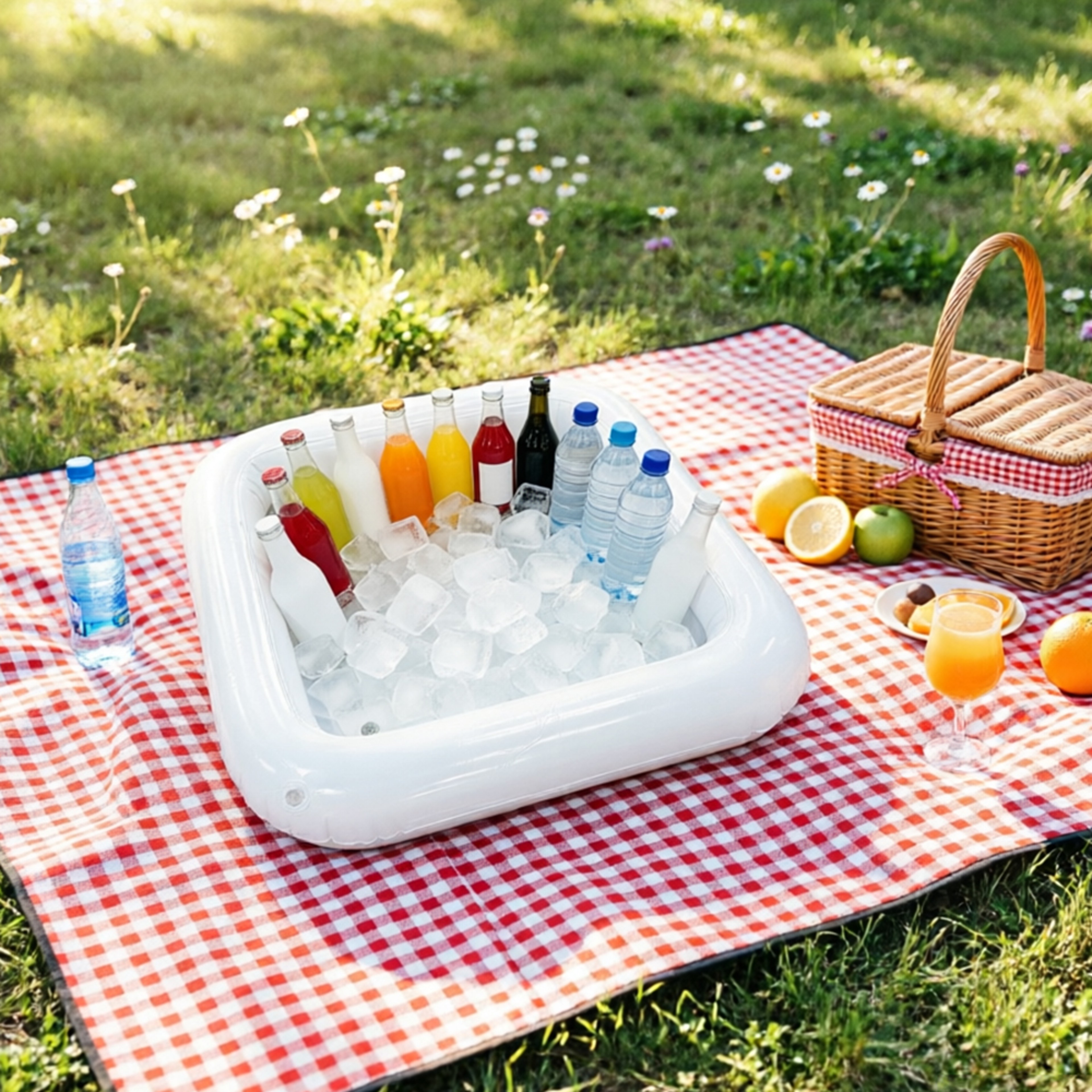 Inflatable Ice Serving Tray Buffet Cooler With Drain Plug For Pool Parties Picnics  Outdoor Events 3