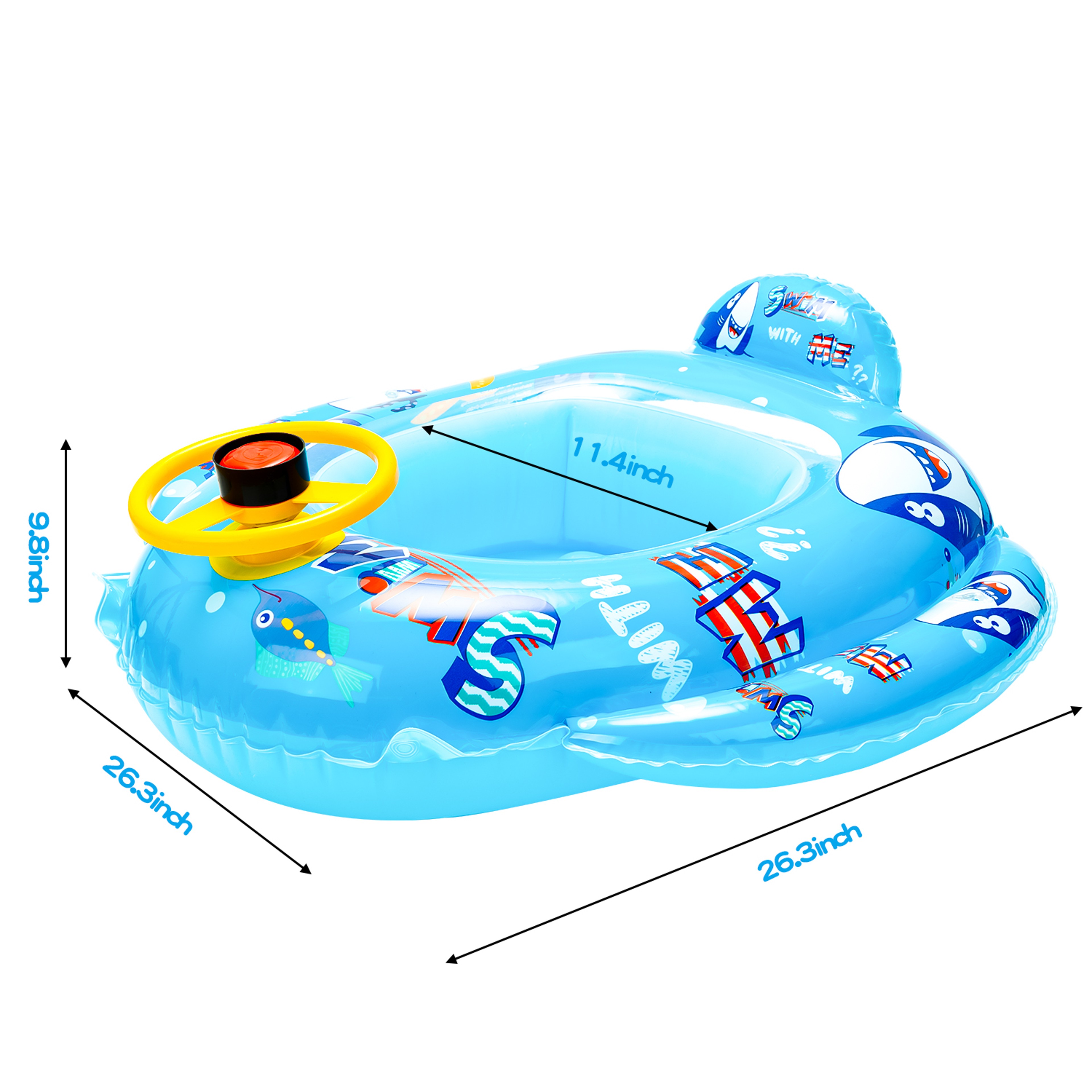 Inflatable Baby Swim Seat Toddler Swim Ring Pool Float for Kids Bath & Beach – view 6