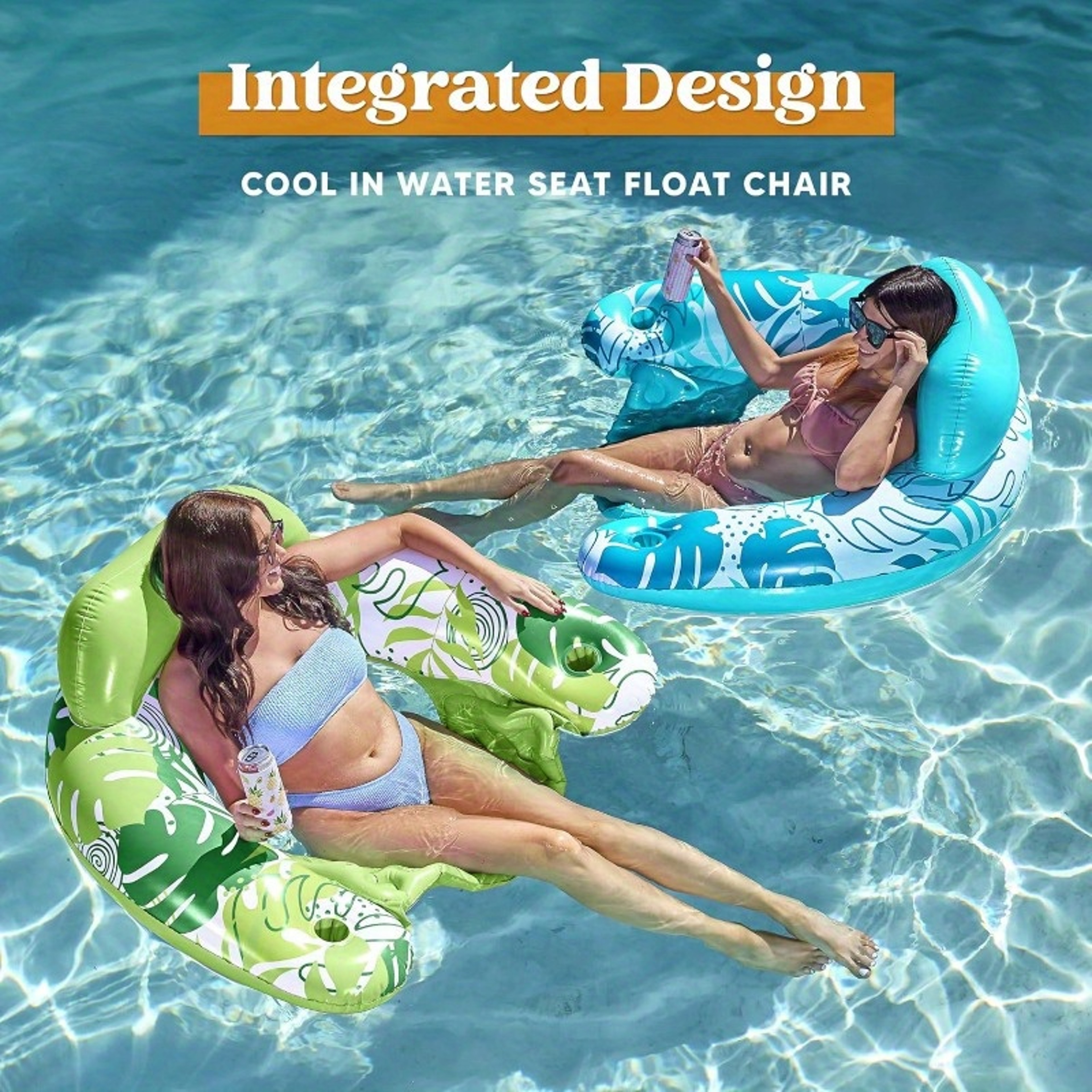 Inflatable Pool Chair Floats with Cup Holders – view 2