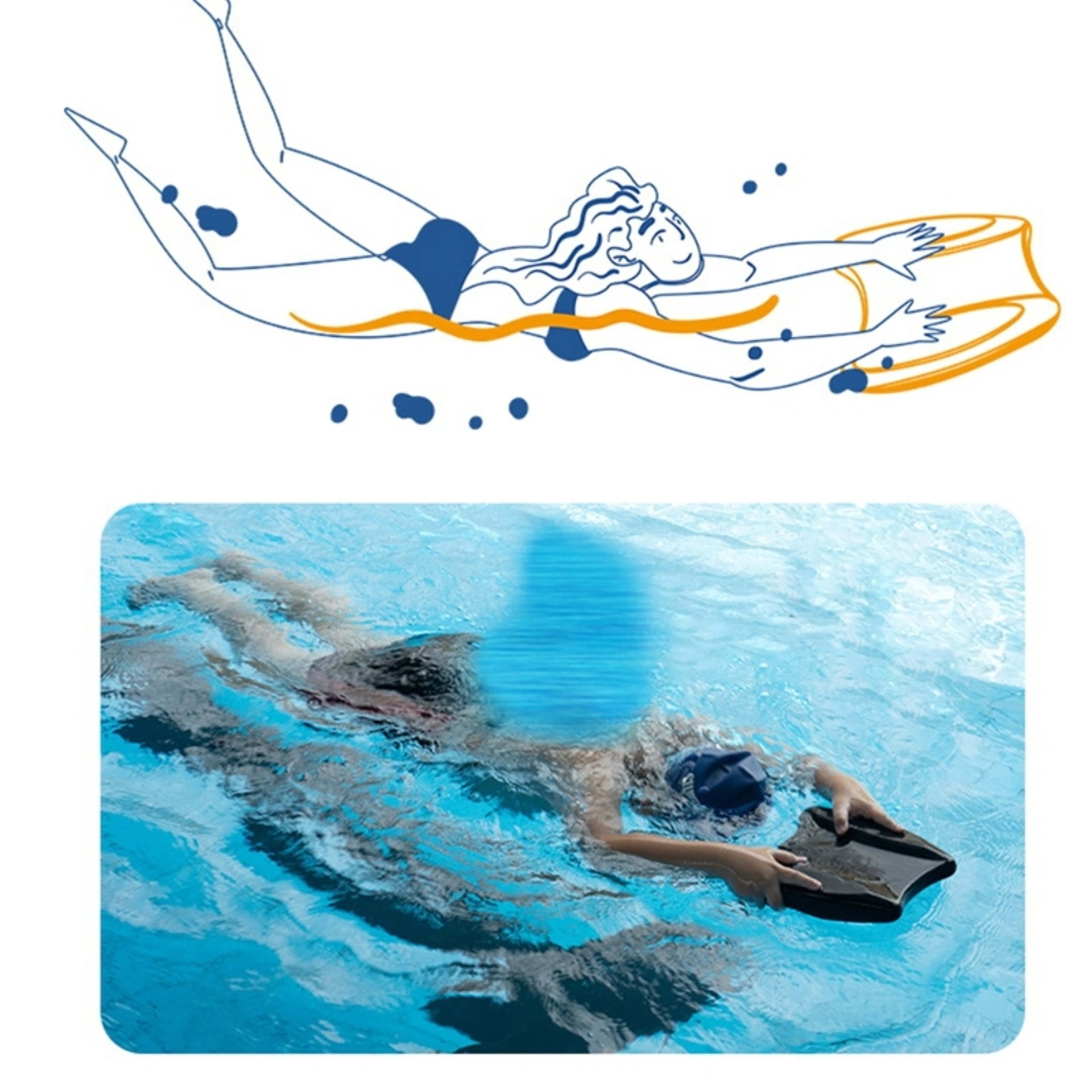 Swim Training Board with Leg Stabilizer Floating Swim Aid – view 2