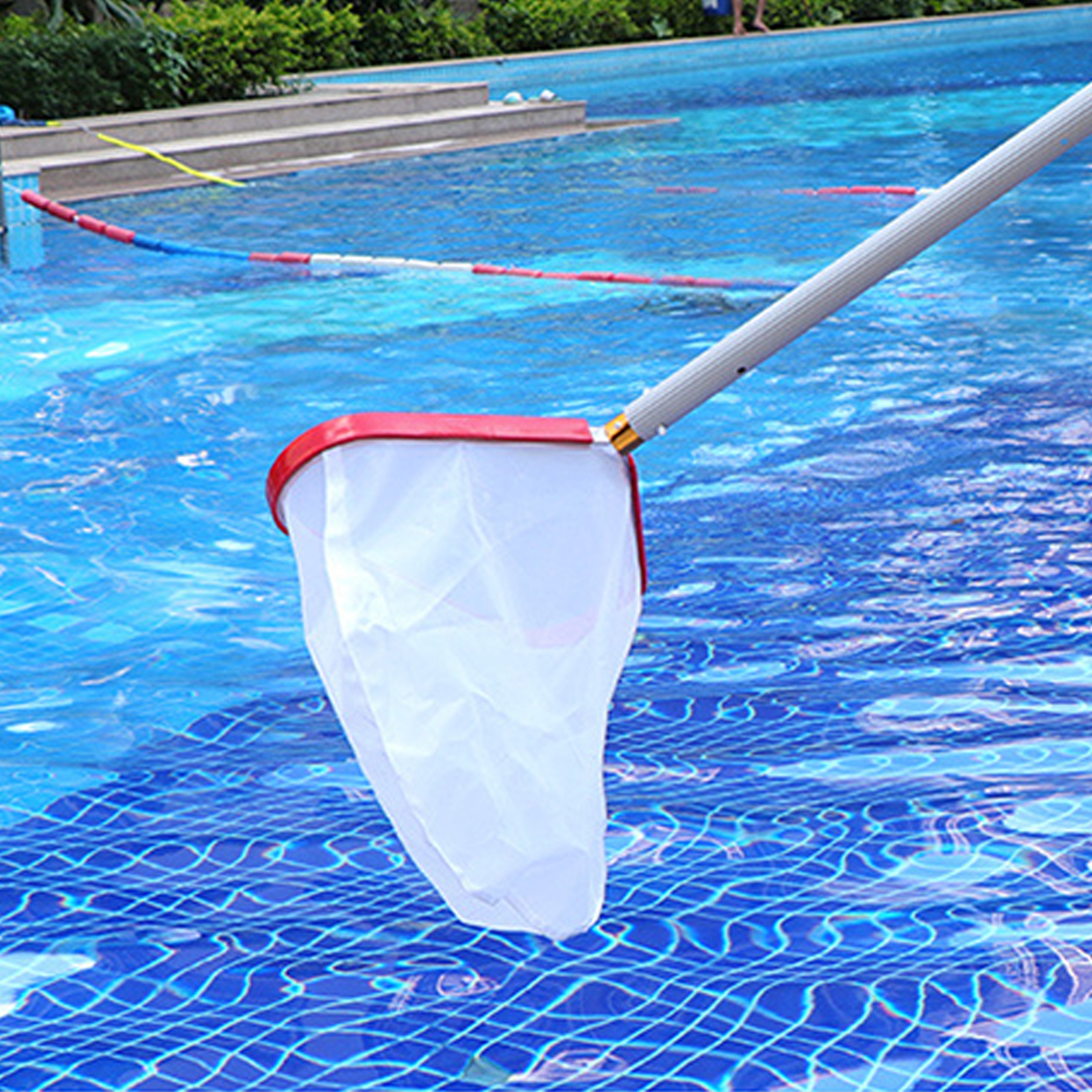 Fine Mesh Pool Leaf Skimmer Net with Aluminum Handle for Leaves and Debris – view 2
