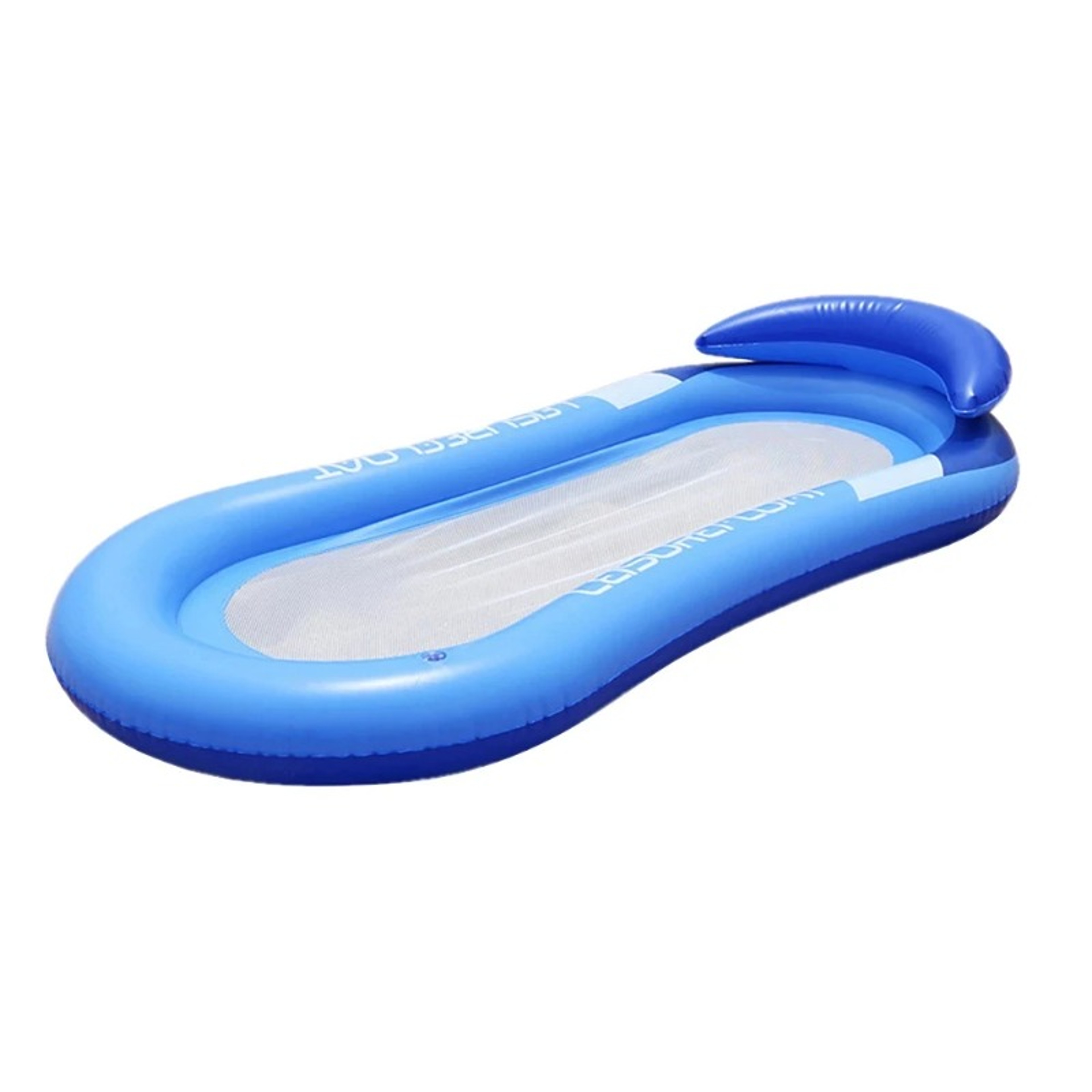 Inflatable Pool Lounger With Net Backrest Foldable Adult Pool Float 5