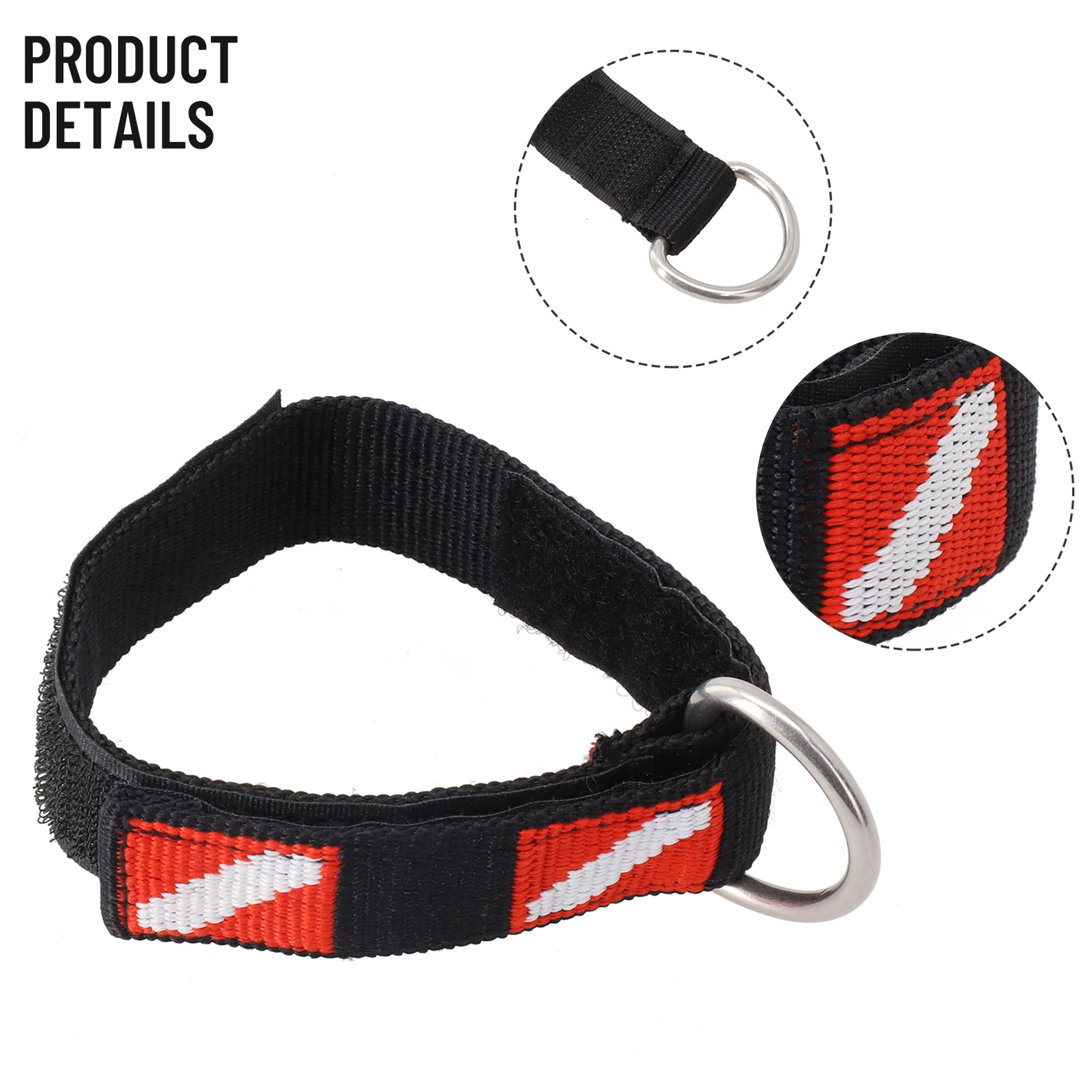 Adjustable Scuba Diving Wrist Strap with Metal D Ring Lanyard – view 3