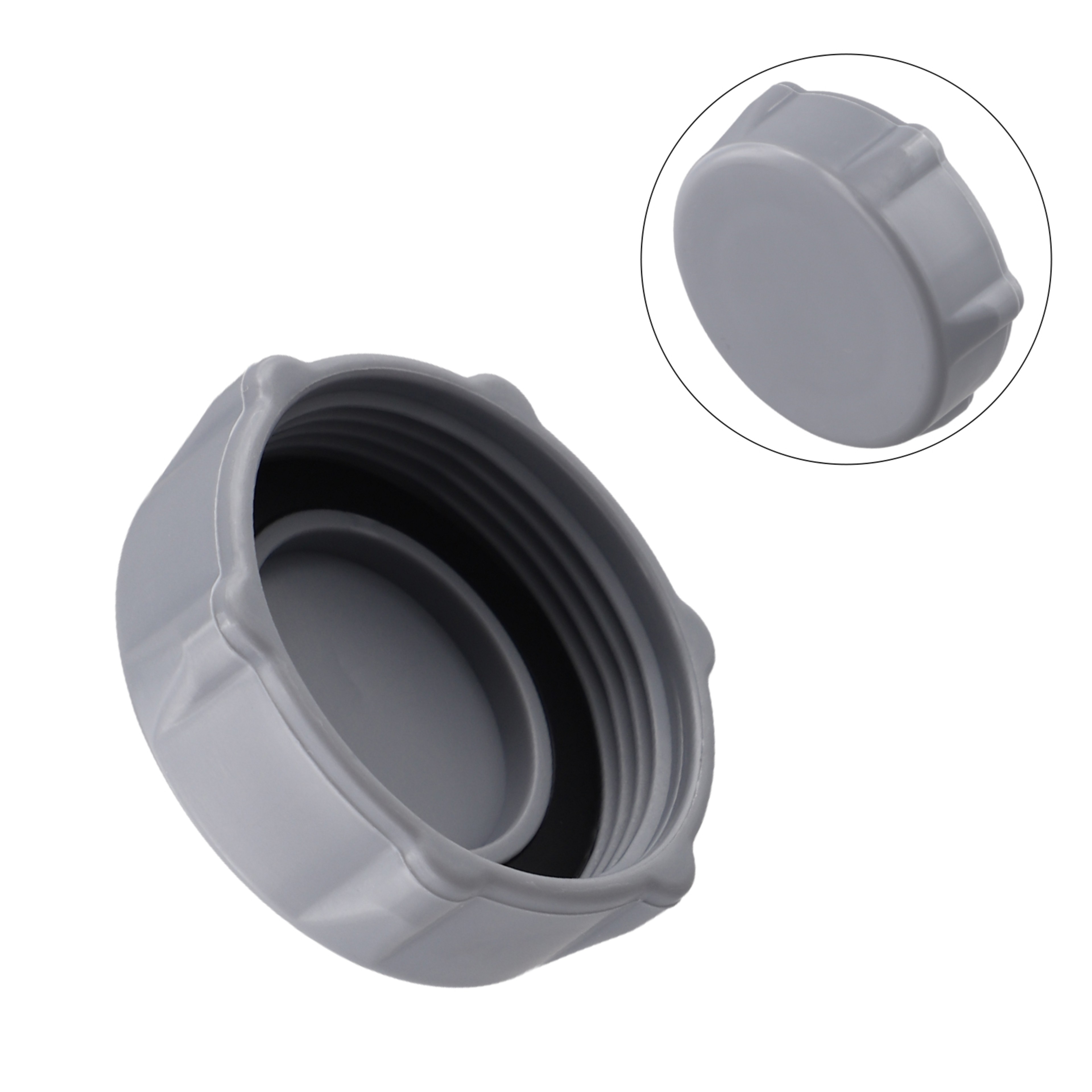 Grey Pool Drain Valve Cap Replacement for Above Ground Pool Drain Cover – view 3