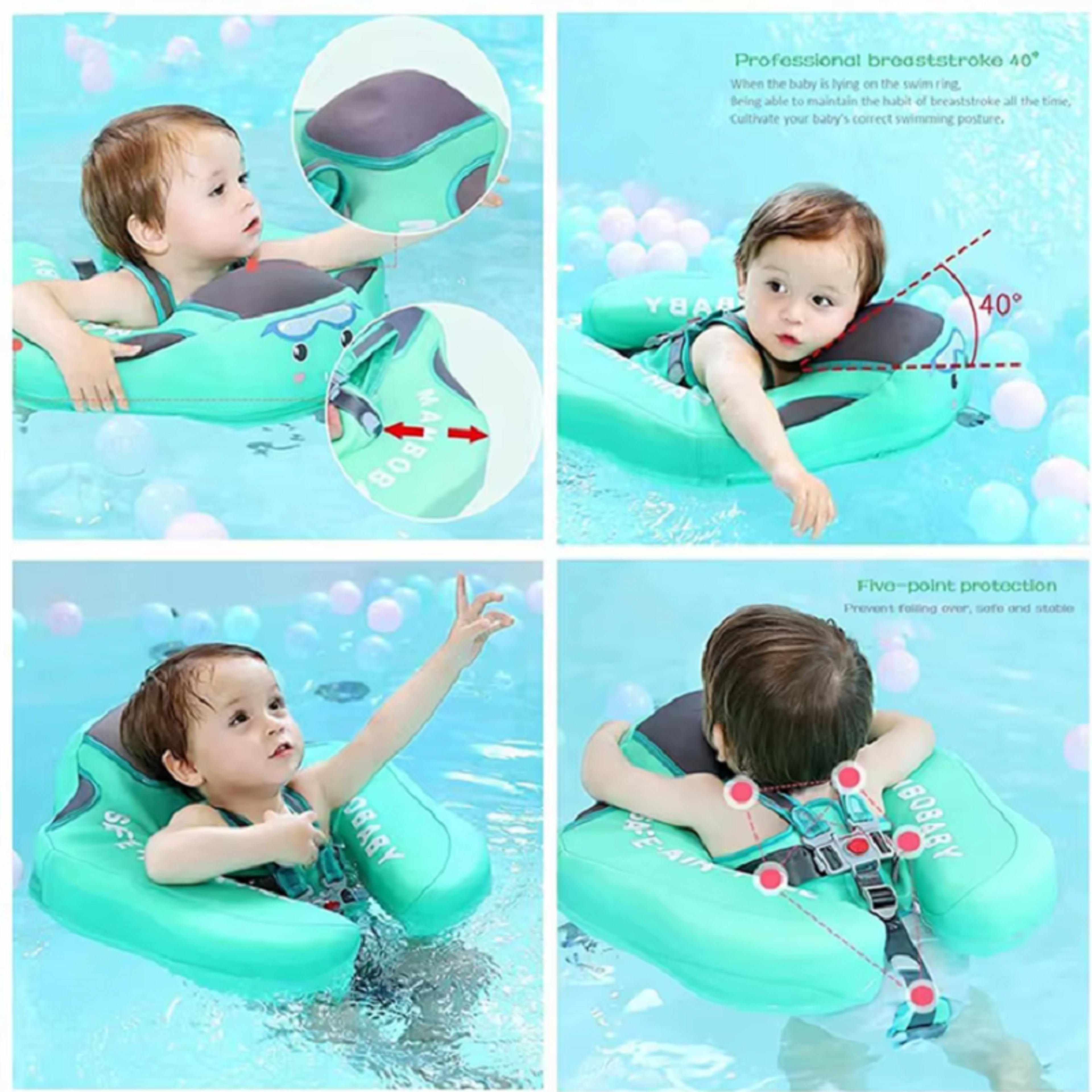 Non Inflatable Baby Float Seat For Pool And Swim Play 3