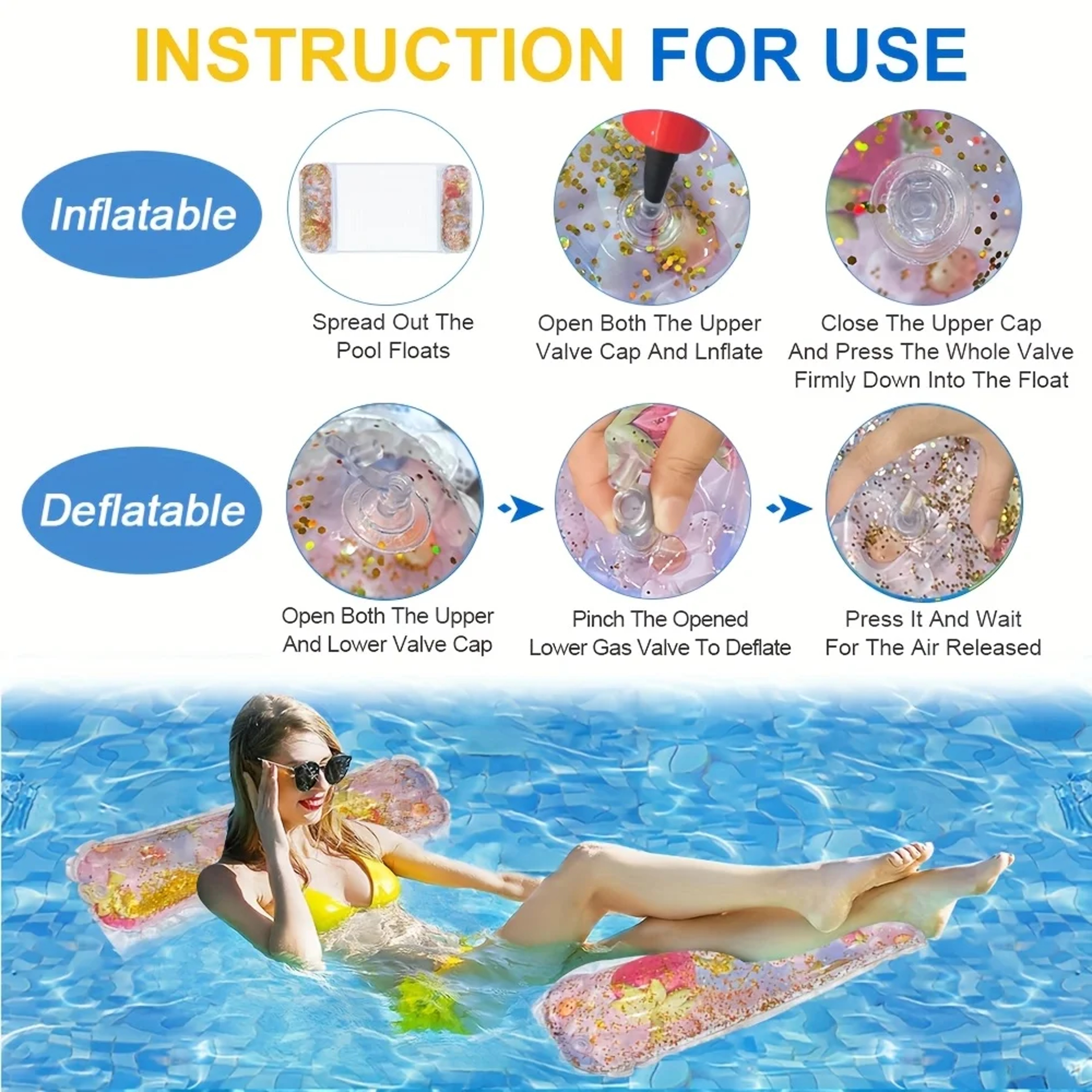 Fruit Sequin Inflatable Pool Hammock Water Lounger 3
