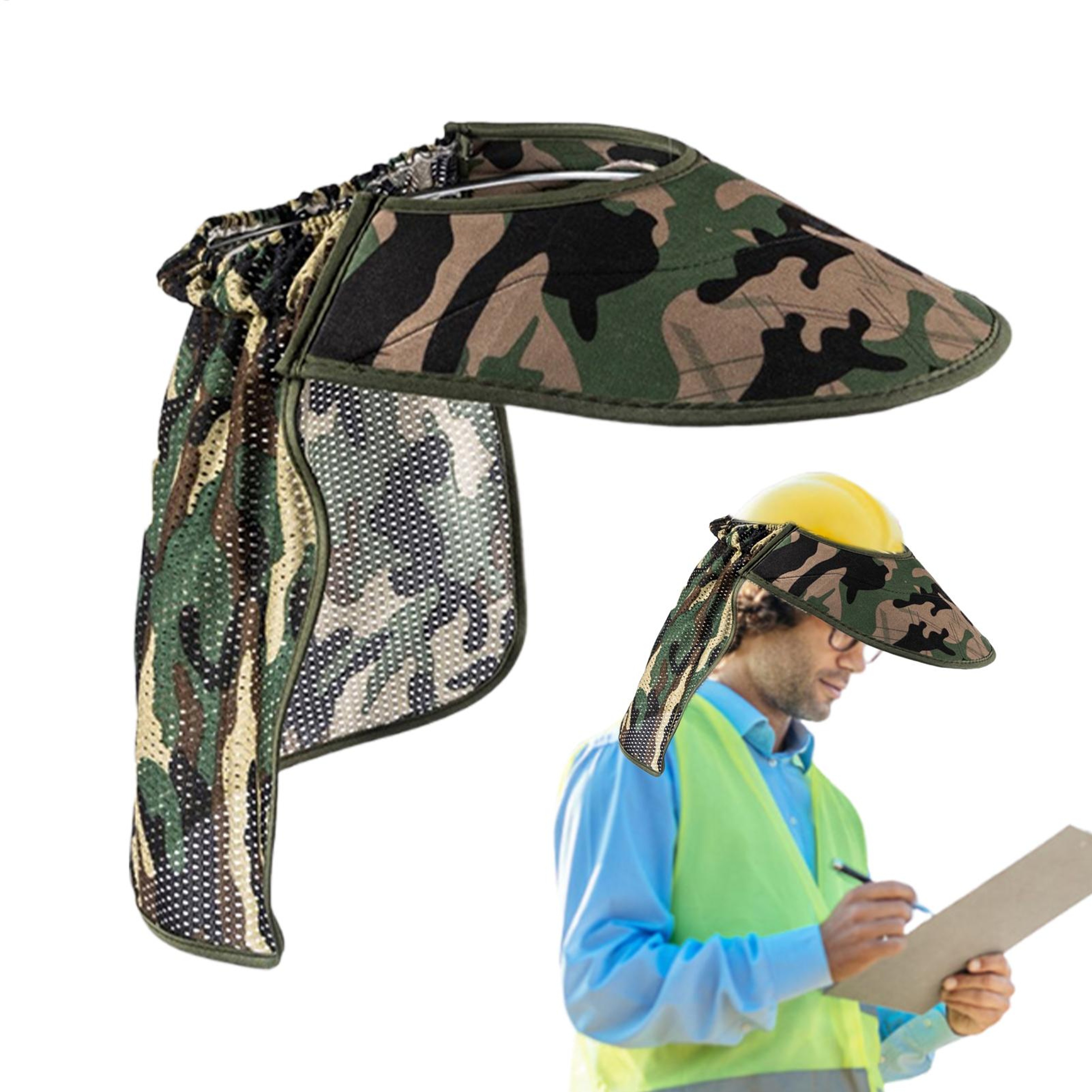 Hard Hat Sun Shade Shield with Mesh Neck Protection and Full Brim Visor – view 4
