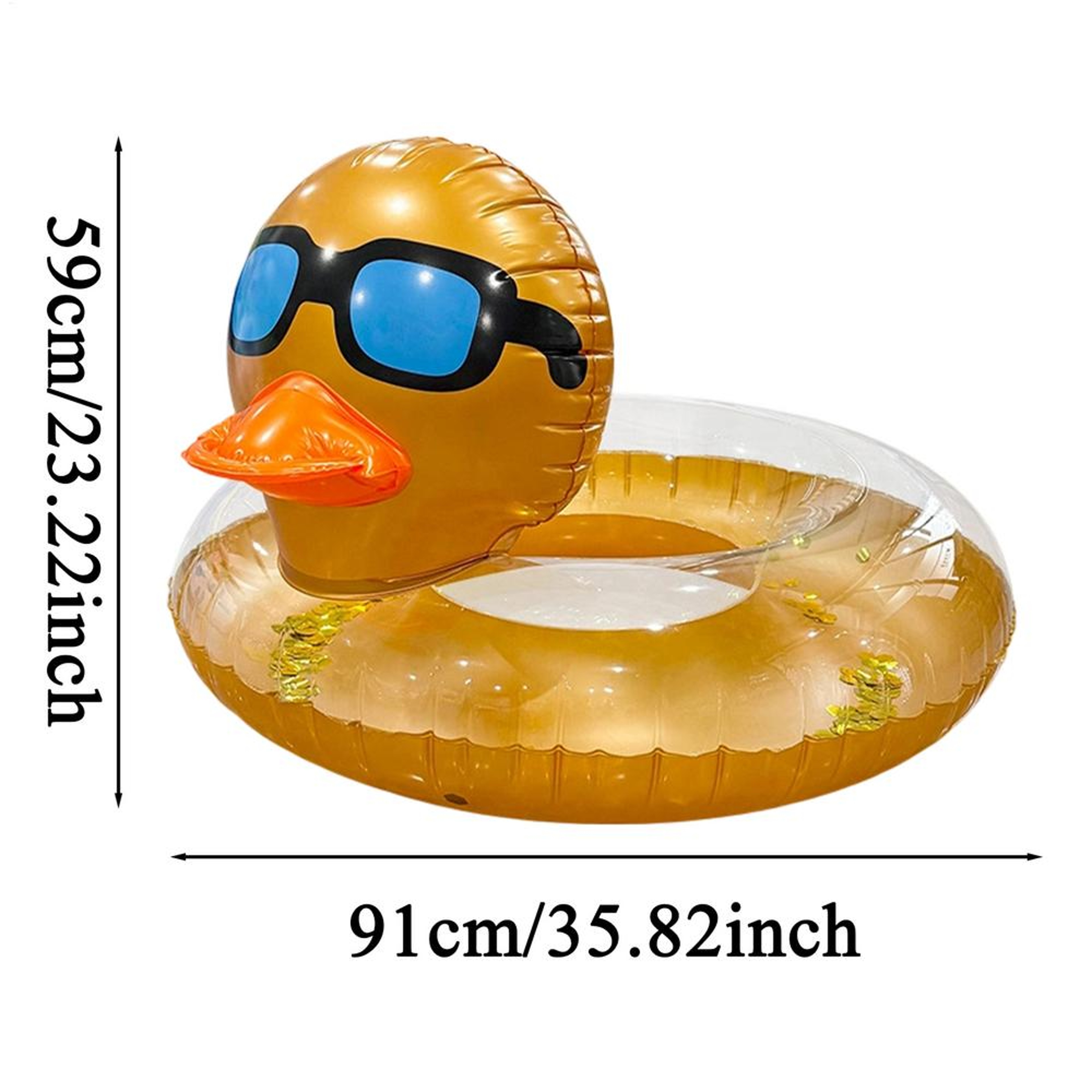 Sparkle Duck Inflatable Pool Float Swim Ring For Kids And Adults 5