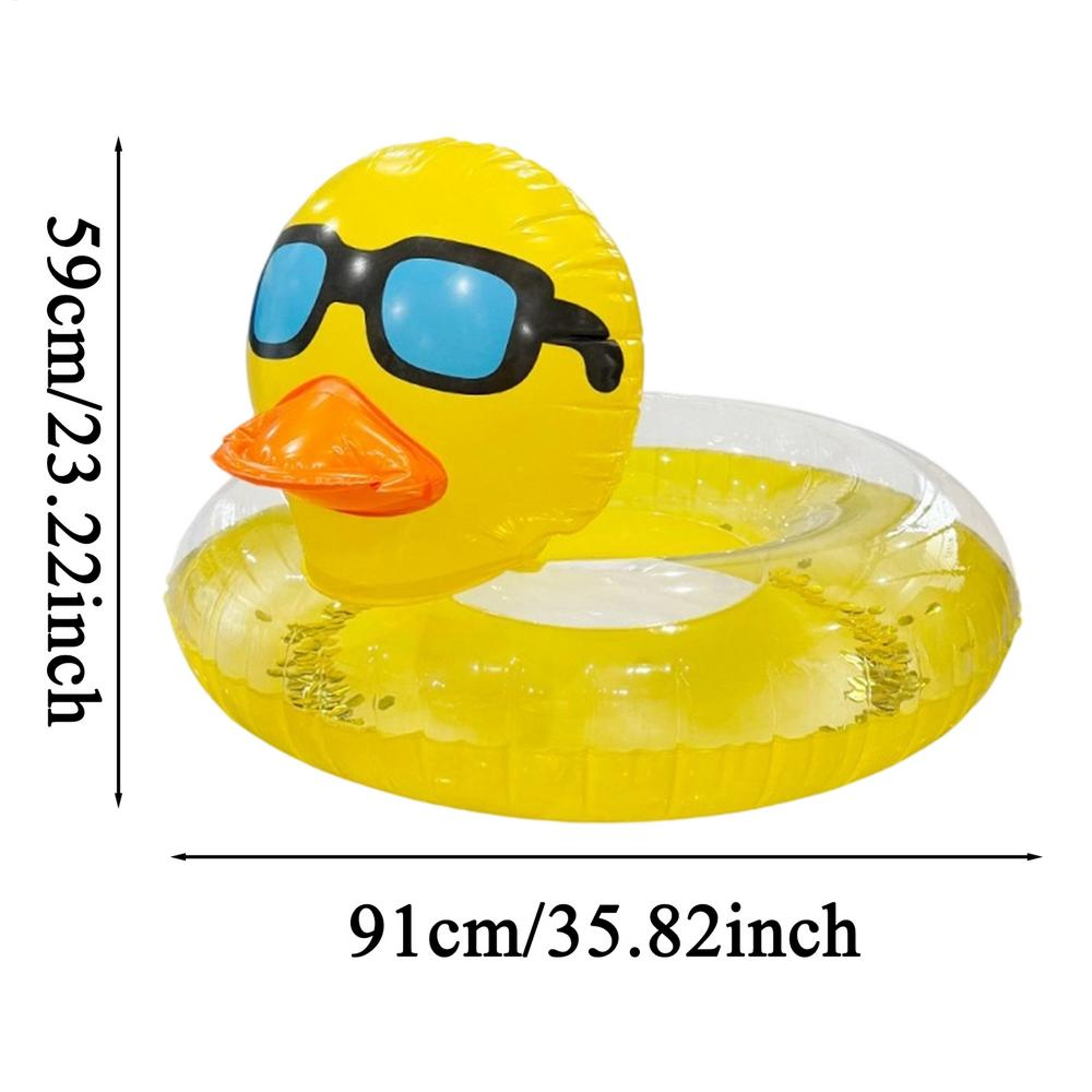 Sparkle Duck Inflatable Pool Float Swim Ring For Kids And Adults 6