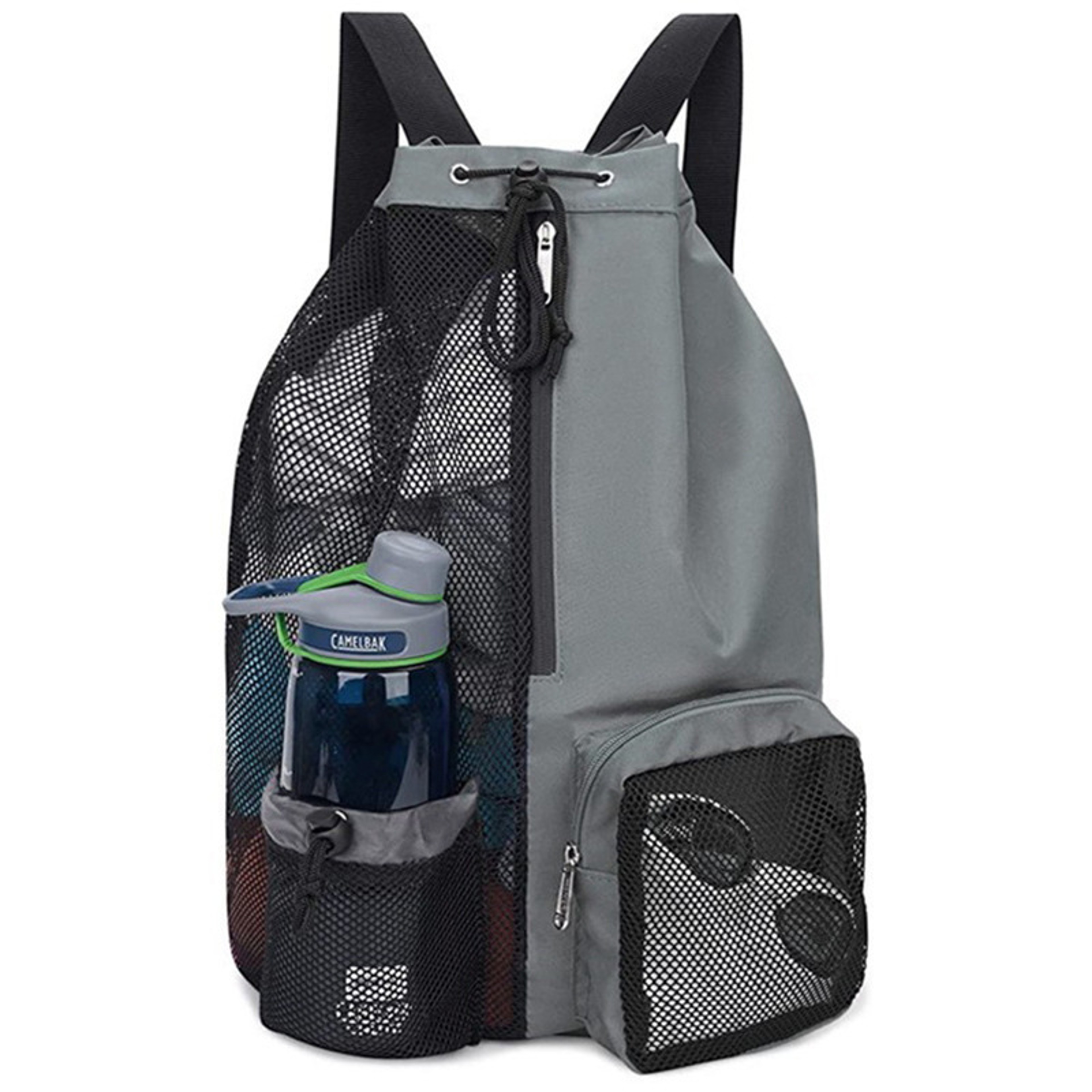 Quick Dry Mesh Swim Bag With Wet Pocket Adjustable Drawstring Backpack 7