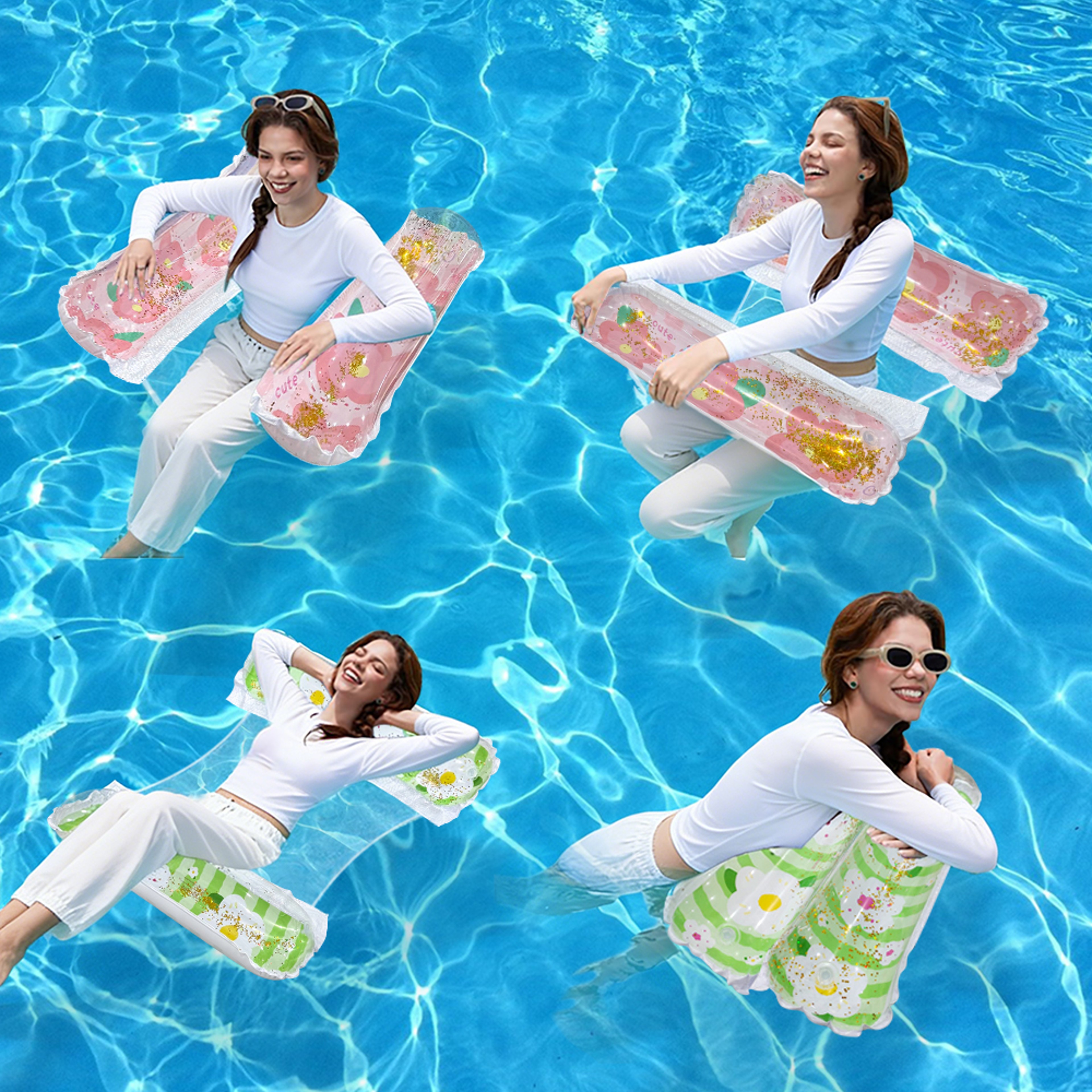Flower Inflatable Pool Hammock Portable Floating Lounge Chair – view 4
