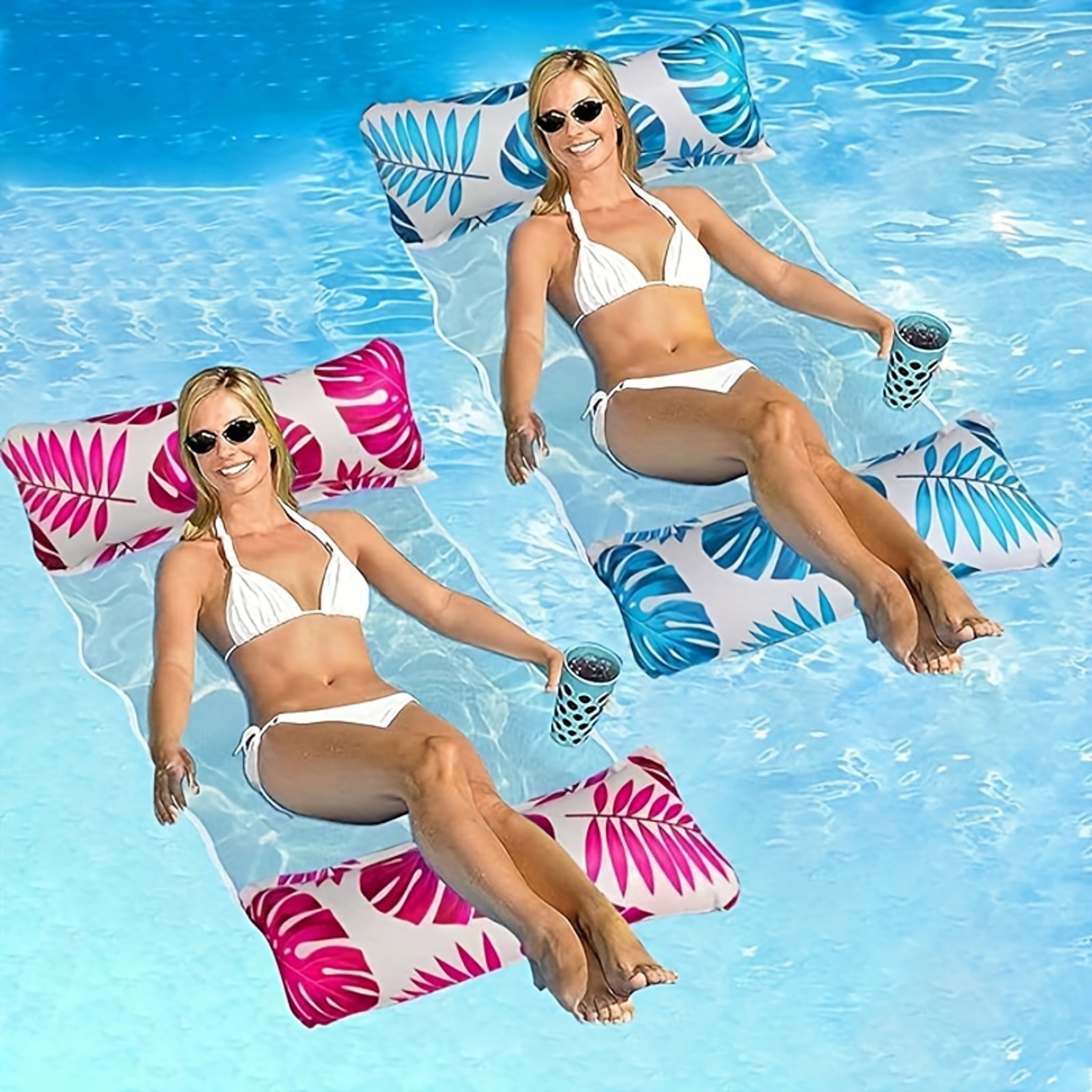 Maple Leaf Inflatable Pool Lounger Hammock Floating Bed 0